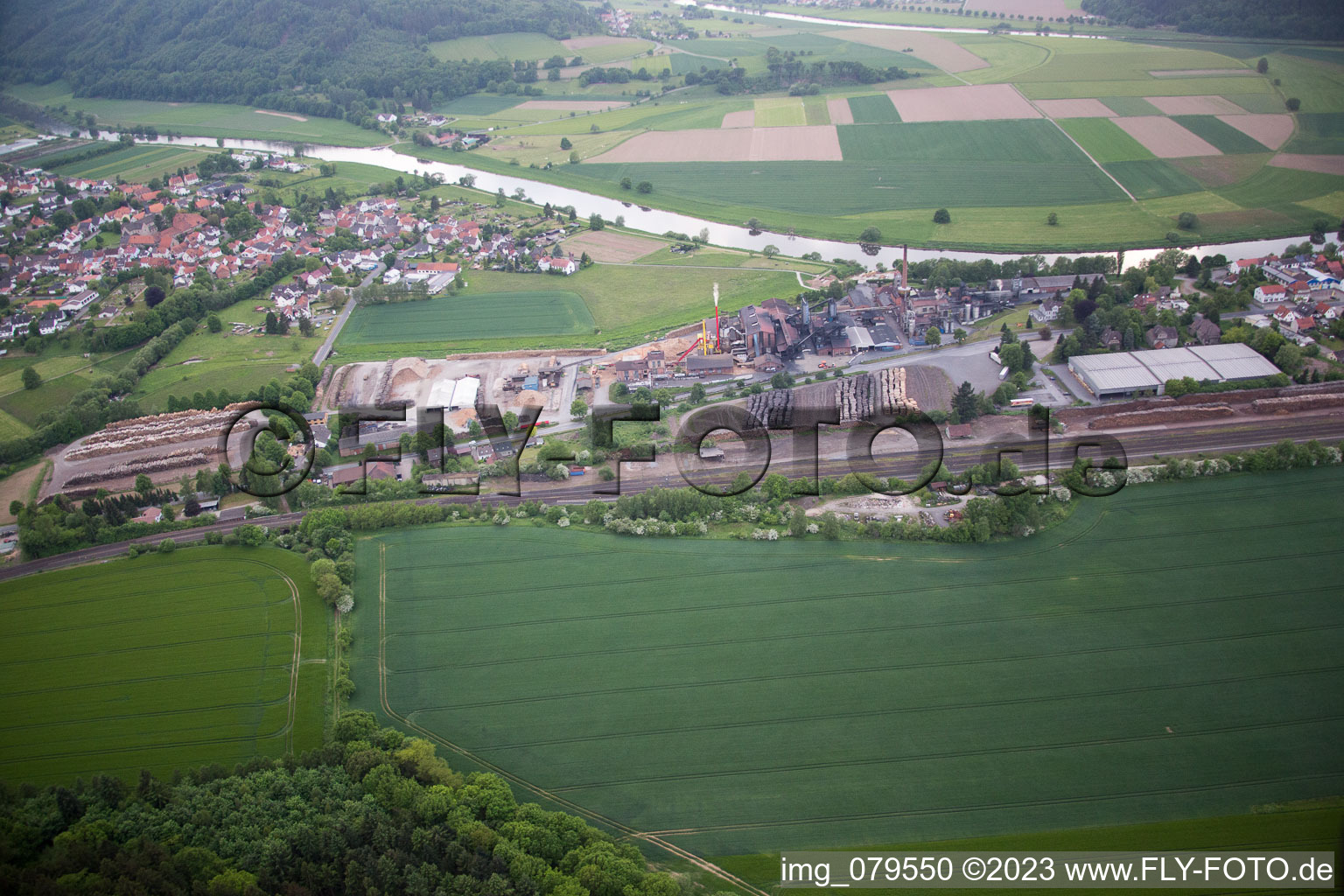 Bodenfelde im Bundesland Niedersachsen, Deutschland von oben