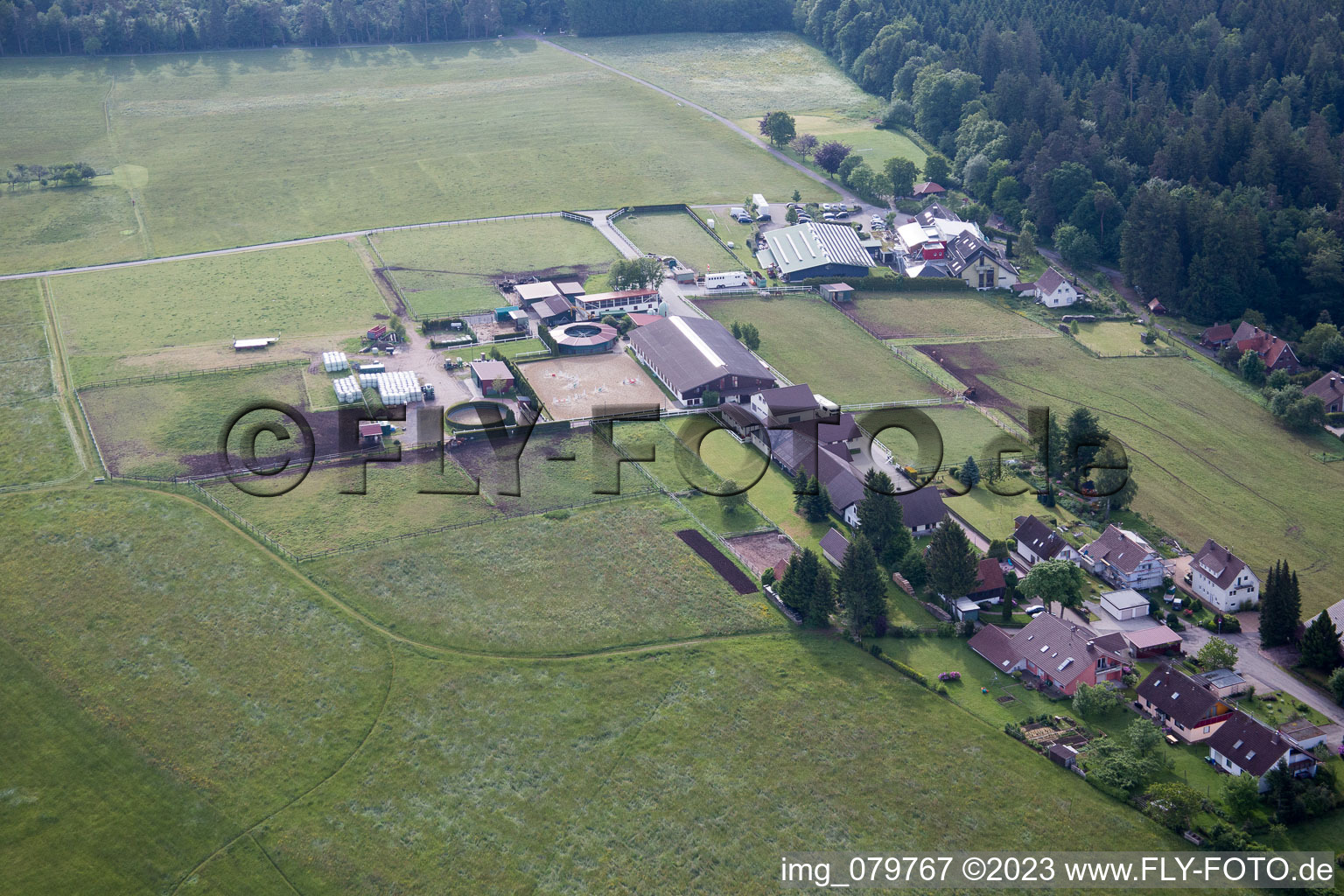 Luftbild von Dobel, Gestüt Dobel im Bundesland Baden-Württemberg, Deutschland