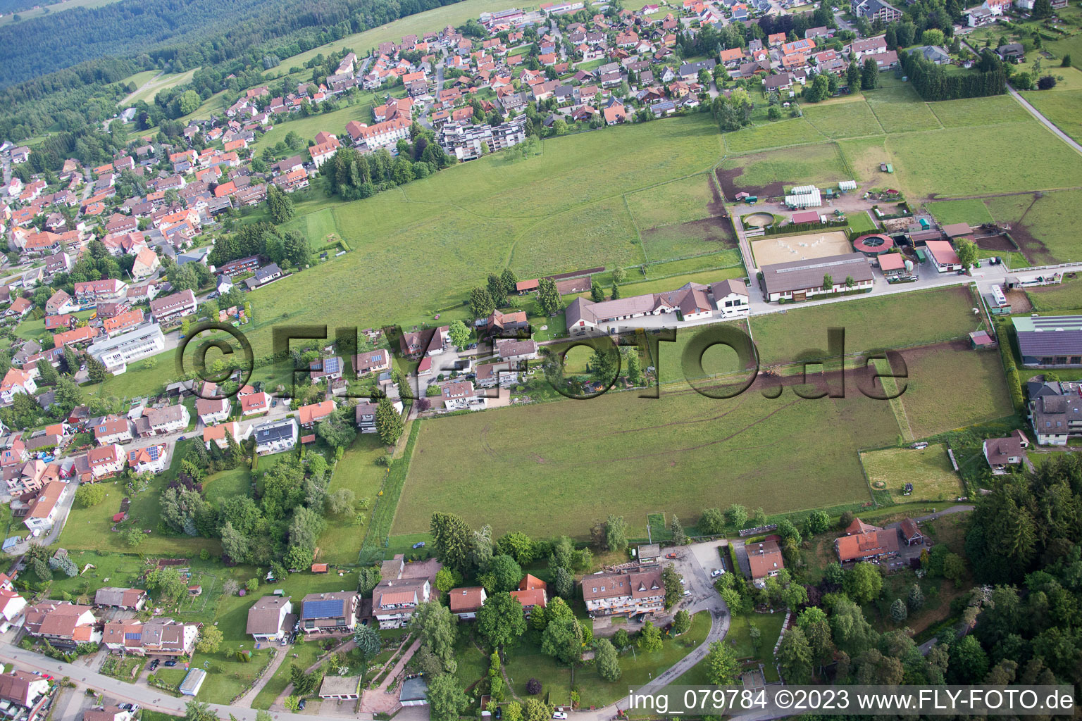 Drohnenaufname von Dobel, Gestüt Dobel im Bundesland Baden-Württemberg, Deutschland