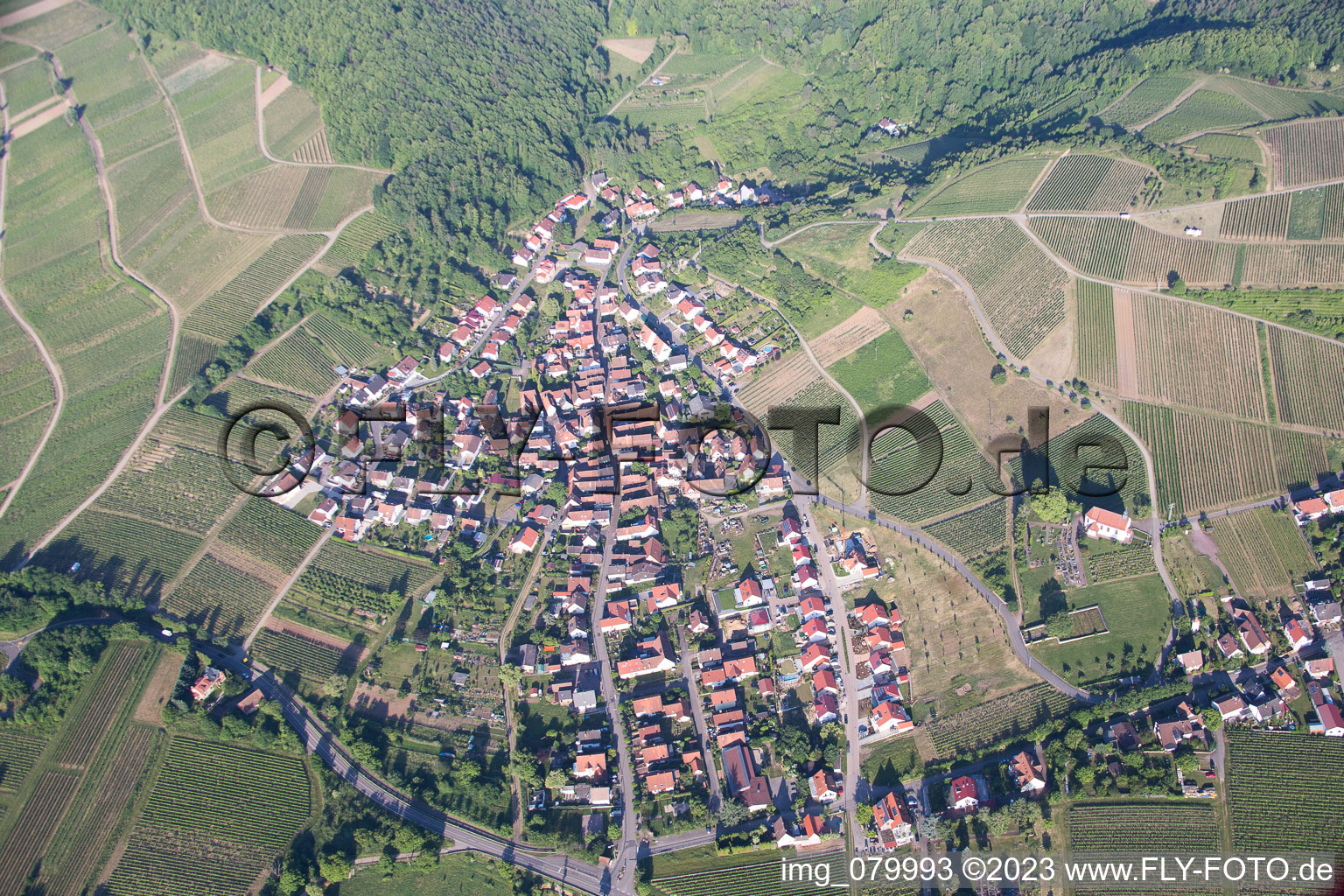 Luftaufnahme von Ortsteil Gleishorbach in Gleiszellen-Gleishorbach im Bundesland Rheinland-Pfalz, Deutschland