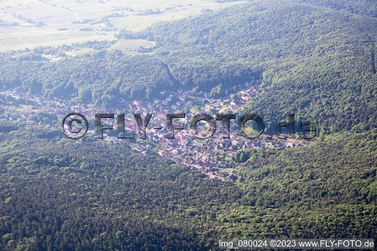 Dörrenbach im Bundesland Rheinland-Pfalz, Deutschland aus der Drohnenperspektive