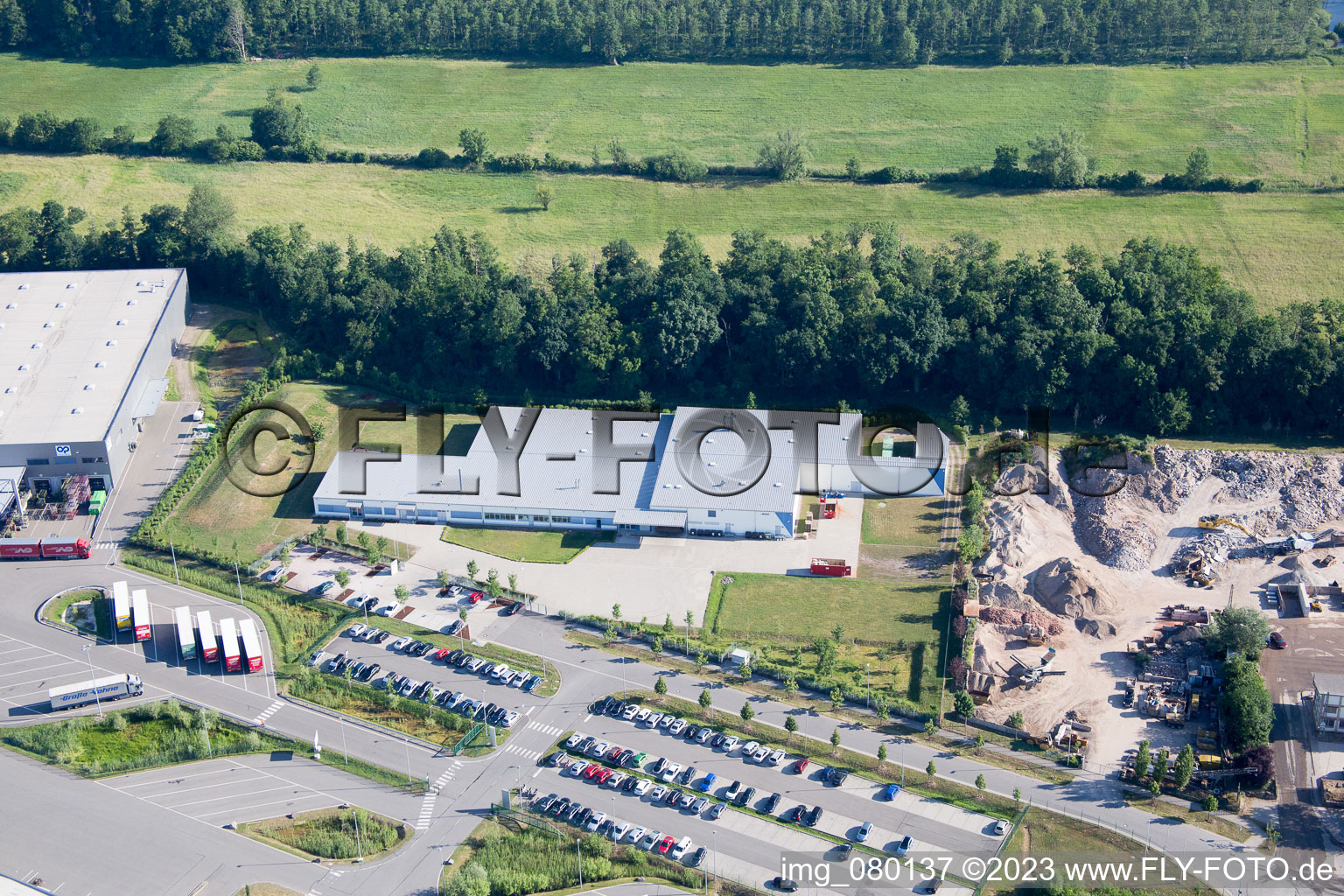Luftbild von Minderslachen, Gewerbegebiet Horst, Alfa Aesar GmbH in Kandel im Bundesland Rheinland-Pfalz, Deutschland