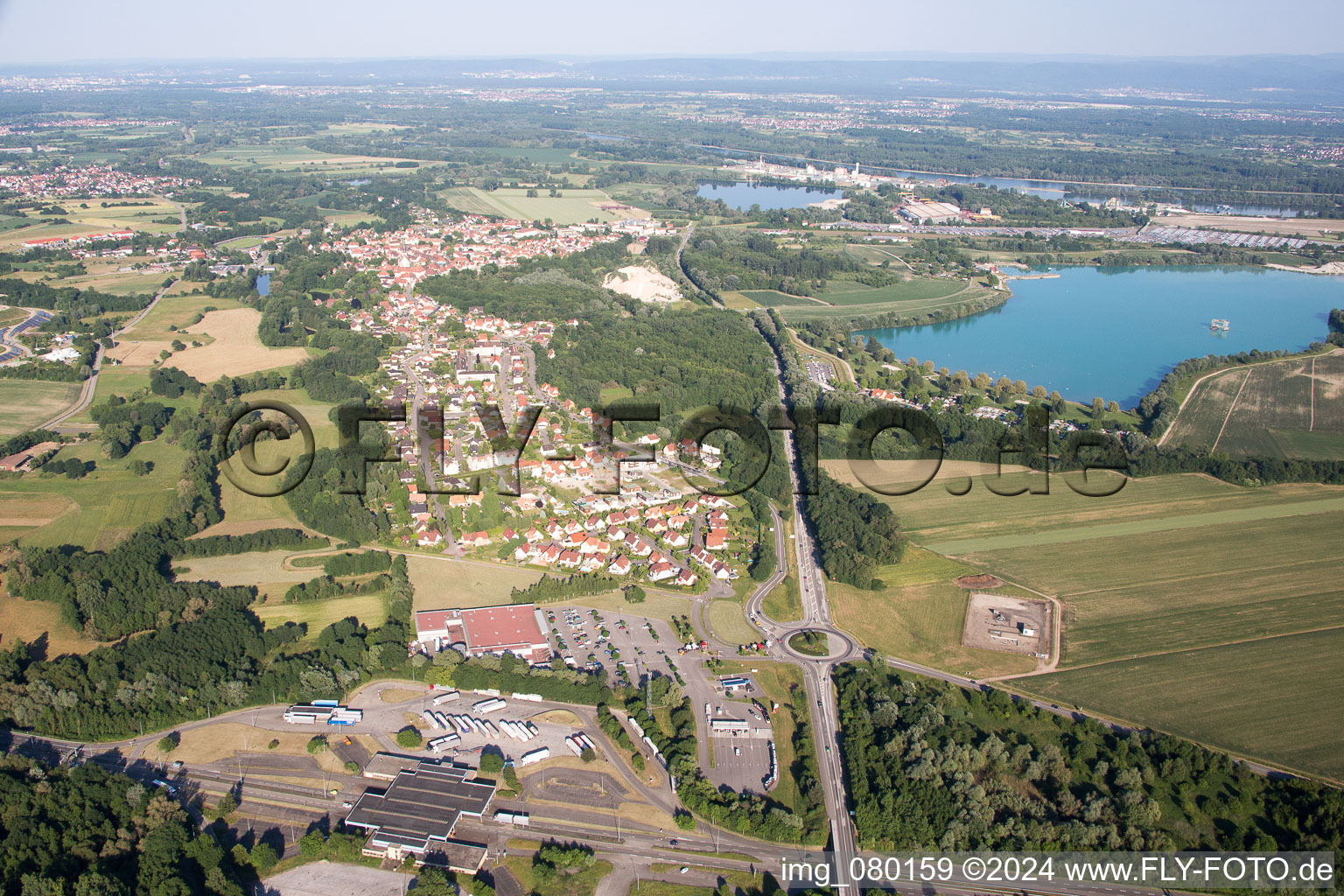 Lauterbourg im Bundesland Bas-Rhin, Frankreich von oben