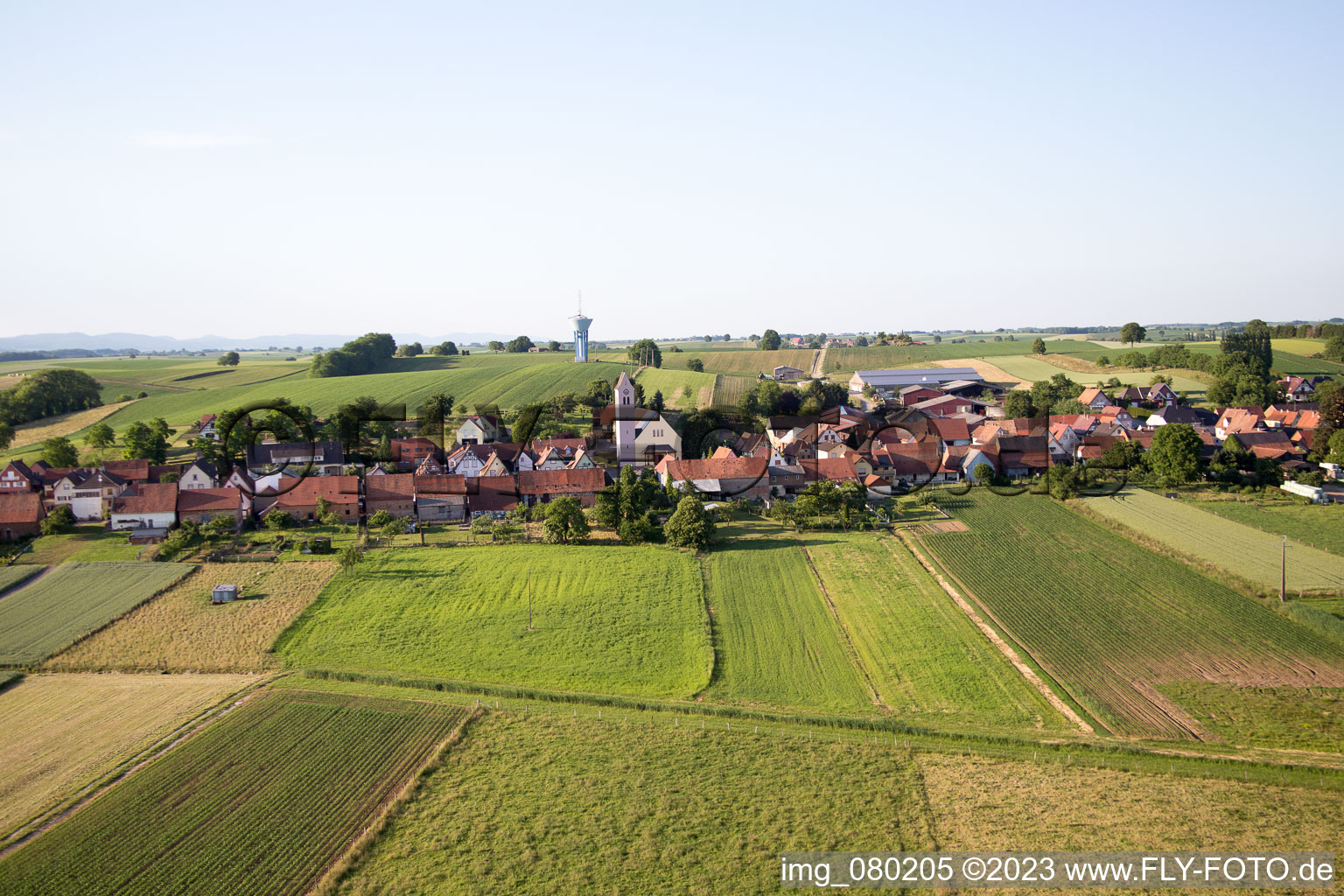 Oberrœdern im Bundesland Bas-Rhin, Frankreich aus der Luft