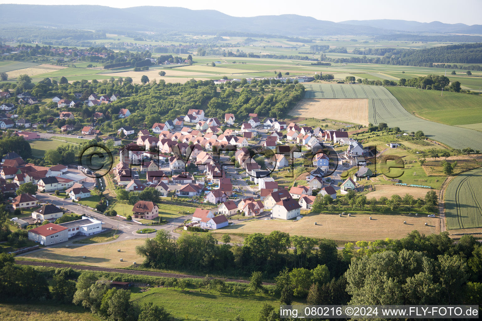 Soultz-sous-Forêts im Bundesland Bas-Rhin, Frankreich aus der Vogelperspektive