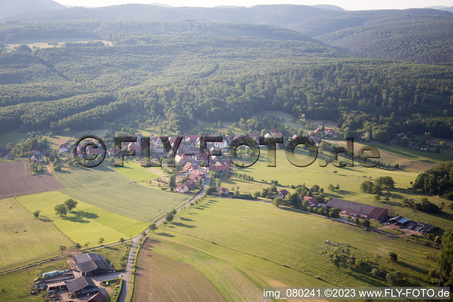 Luftbild von Mattstall im Bundesland Bas-Rhin, Frankreich