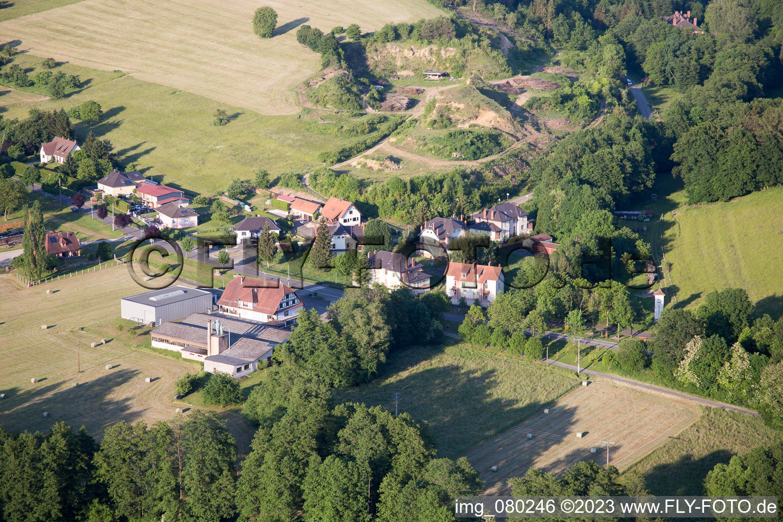 Luftbild von Lembach im Bundesland Bas-Rhin, Frankreich