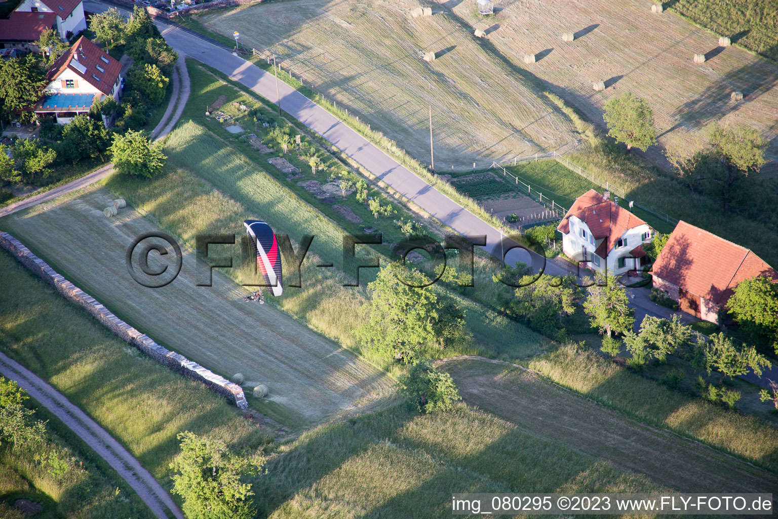 Luftbild von Wingen im Bundesland Bas-Rhin, Frankreich