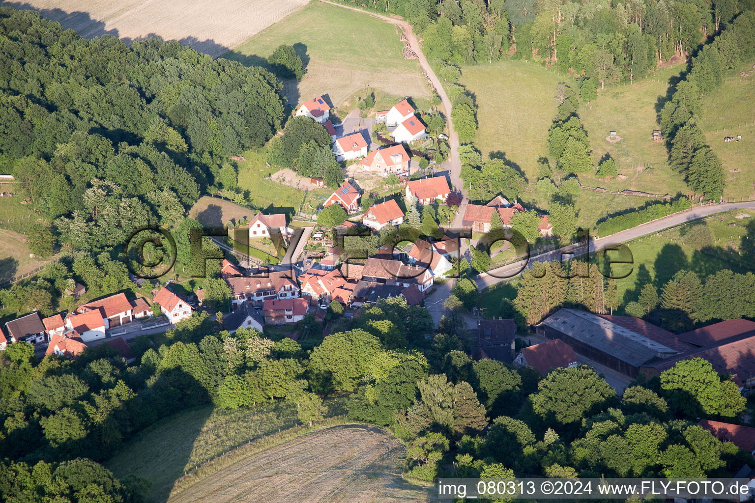 Wingen im Bundesland Bas-Rhin, Frankreich vom Flugzeug aus