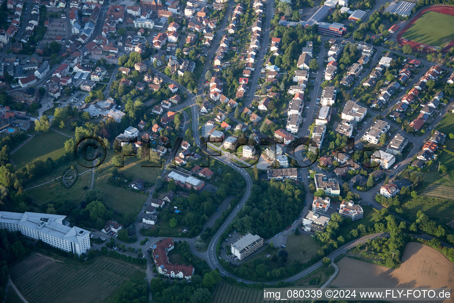 Schrägluftbild von Bad Bergzabern im Bundesland Rheinland-Pfalz, Deutschland