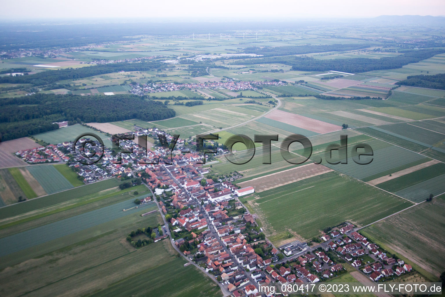 Luftbild von Ortsteil Hayna in Herxheim bei Landau/Pfalz im Bundesland Rheinland-Pfalz, Deutschland