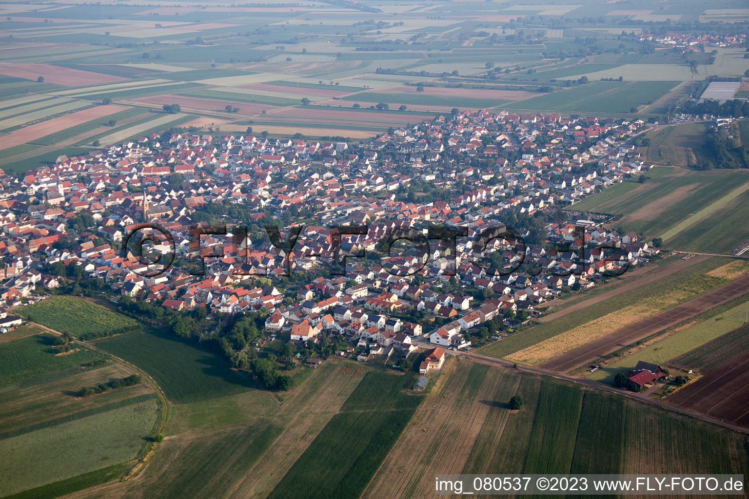Luftbild von Ortsteil Mechtersheim in Römerberg im Bundesland Rheinland-Pfalz, Deutschland