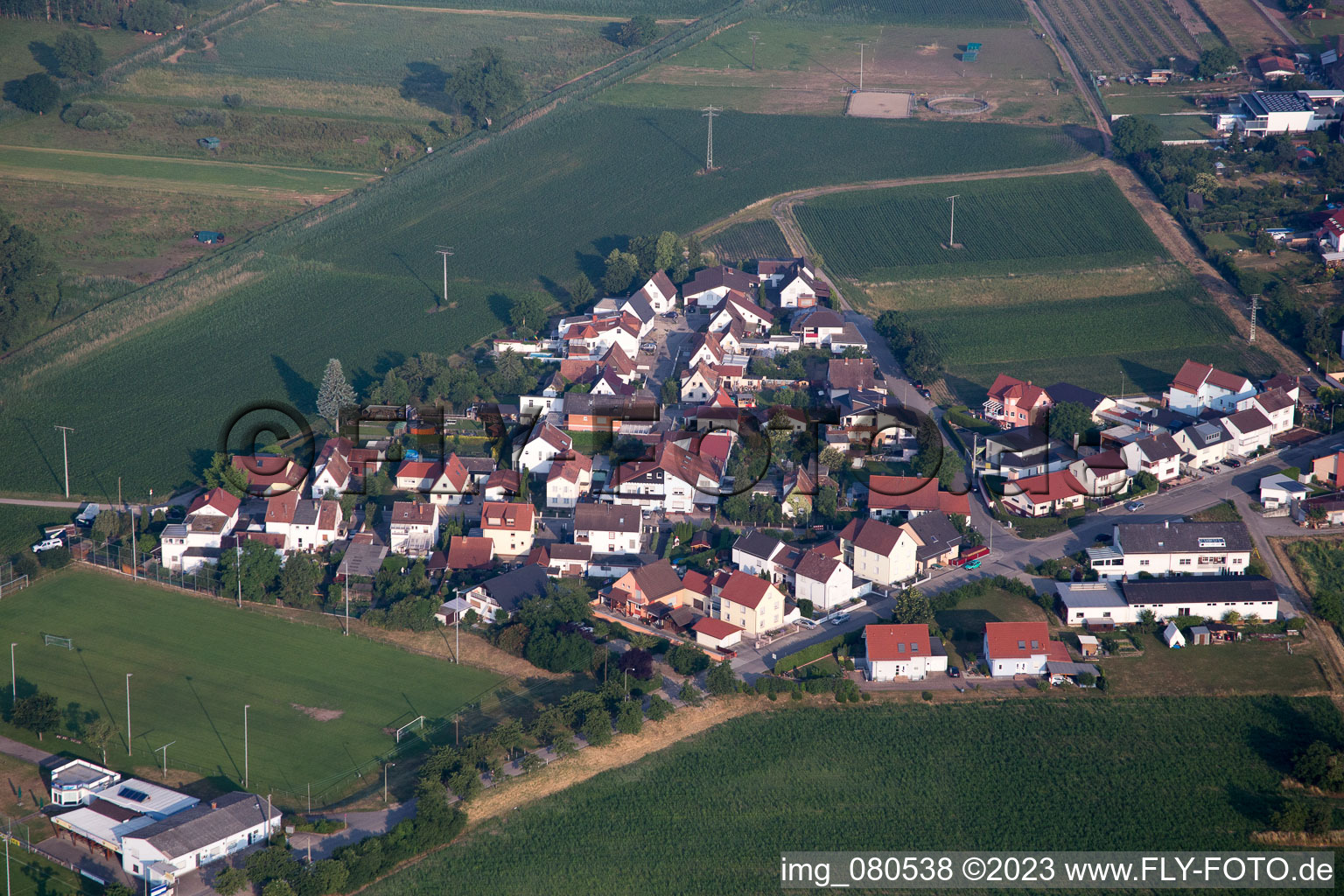 Wiesenstr im Ortsteil Mechtersheim in Römerberg im Bundesland Rheinland-Pfalz, Deutschland