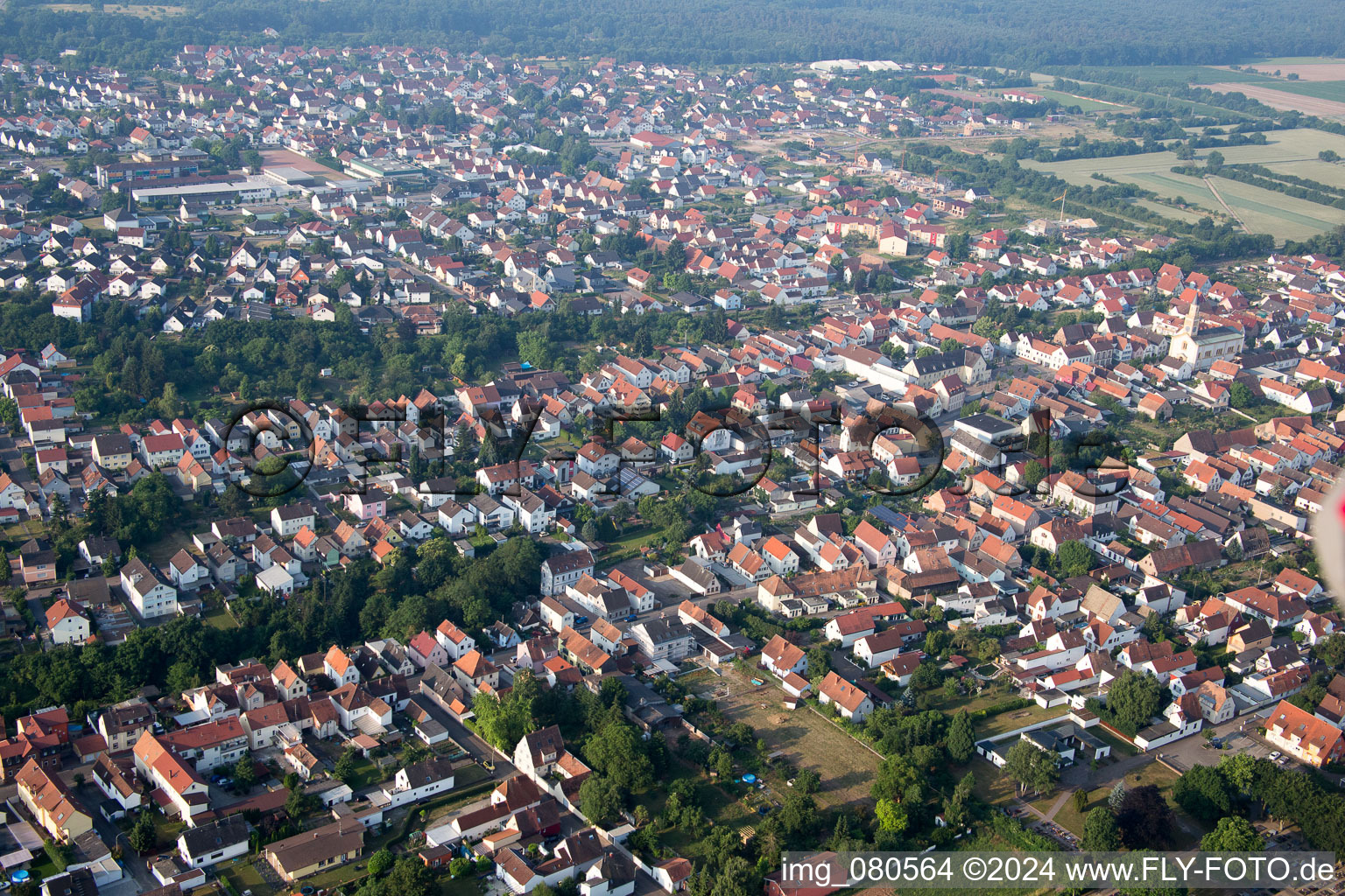 Luftaufnahme von Lingenfeld im Bundesland Rheinland-Pfalz, Deutschland