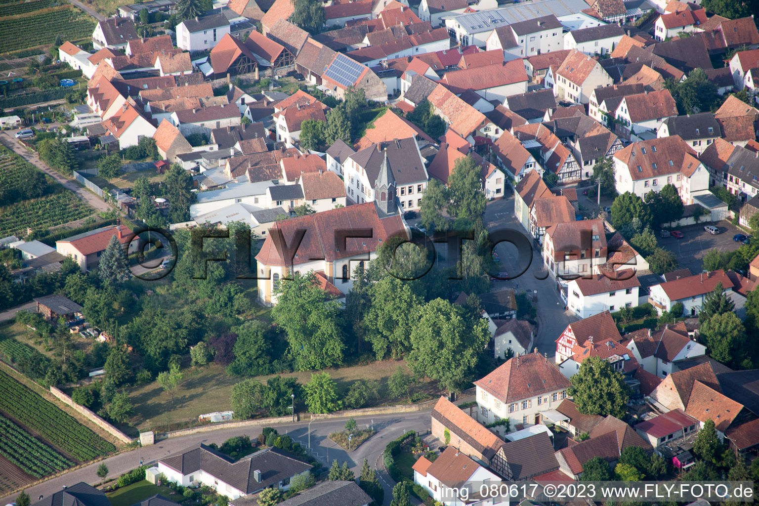 Zeiskam im Bundesland Rheinland-Pfalz, Deutschland von einer Drohne aus