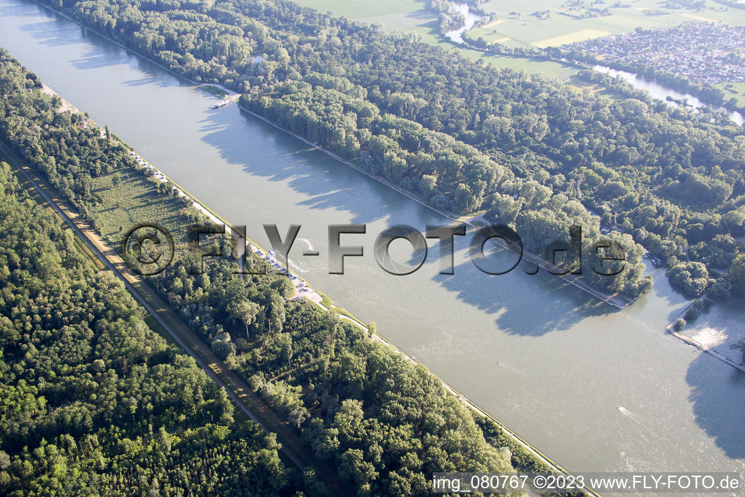 Leimersheim im Bundesland Rheinland-Pfalz, Deutschland aus der Luft
