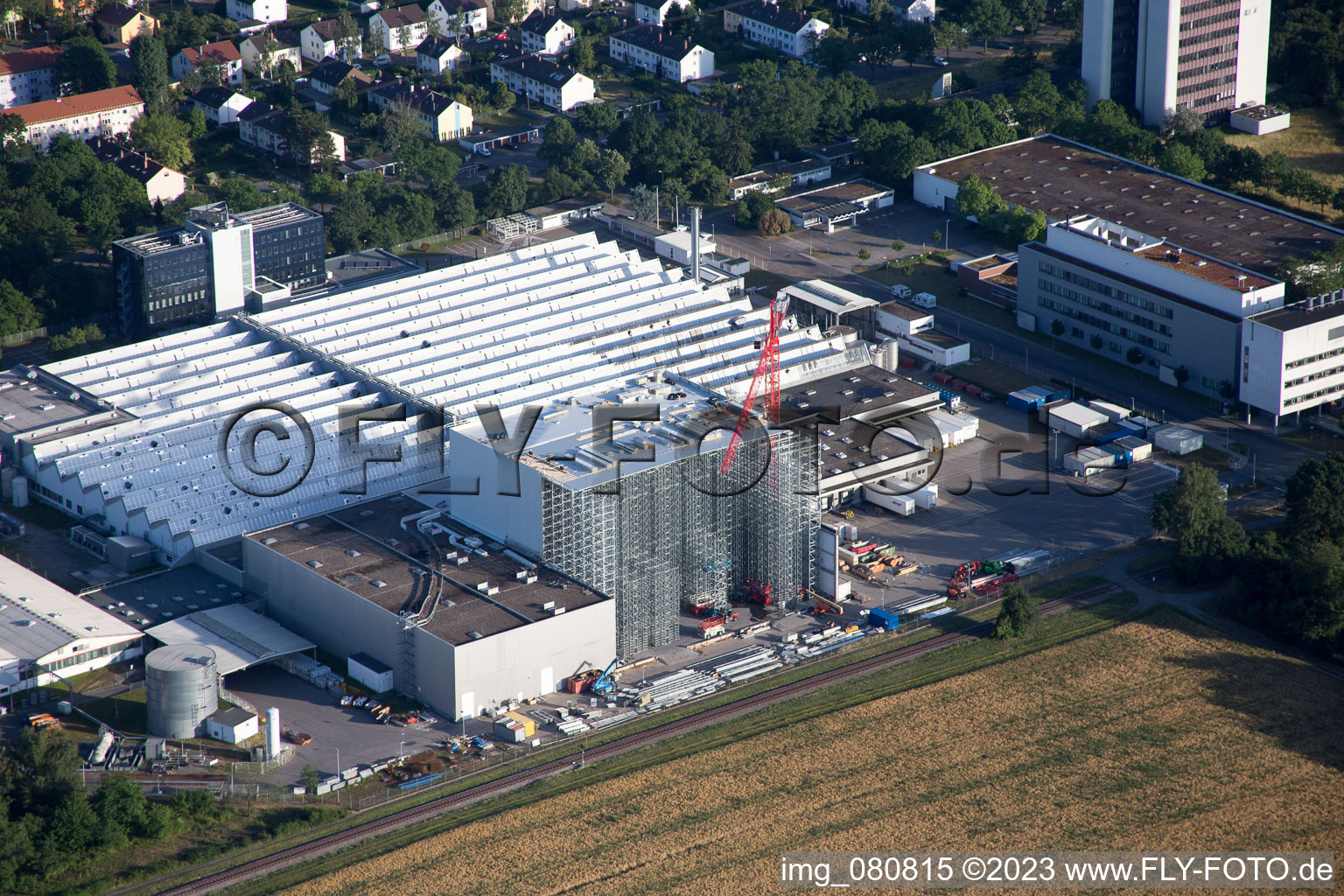 Luftbild von Neureut, L'Oreal Baustelle in Karlsruhe im Bundesland Baden-Württemberg, Deutschland