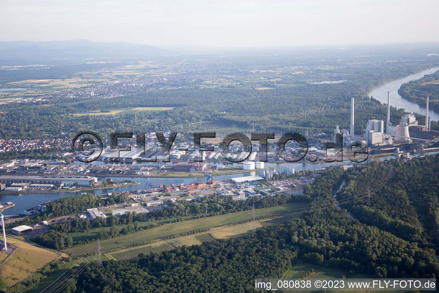Luftaufnahme von KA Rheinhafen in Karlsruhe im Bundesland Baden-Württemberg, Deutschland