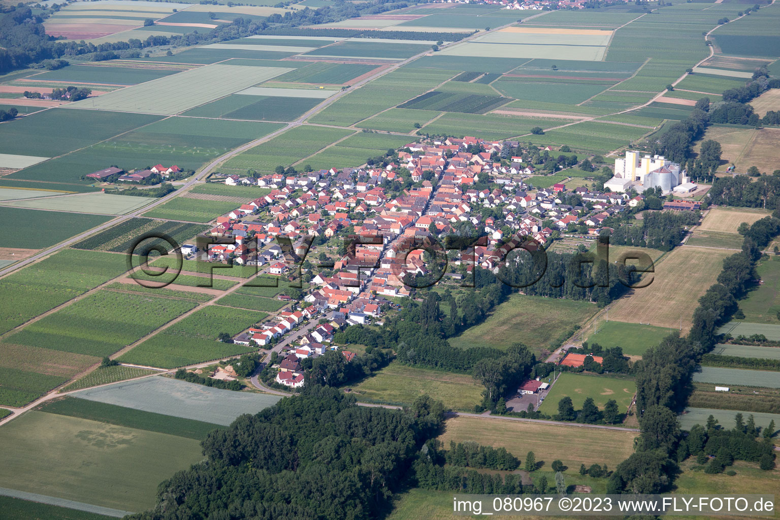 Luftbild von Freimersheim im Bundesland Rheinland-Pfalz, Deutschland