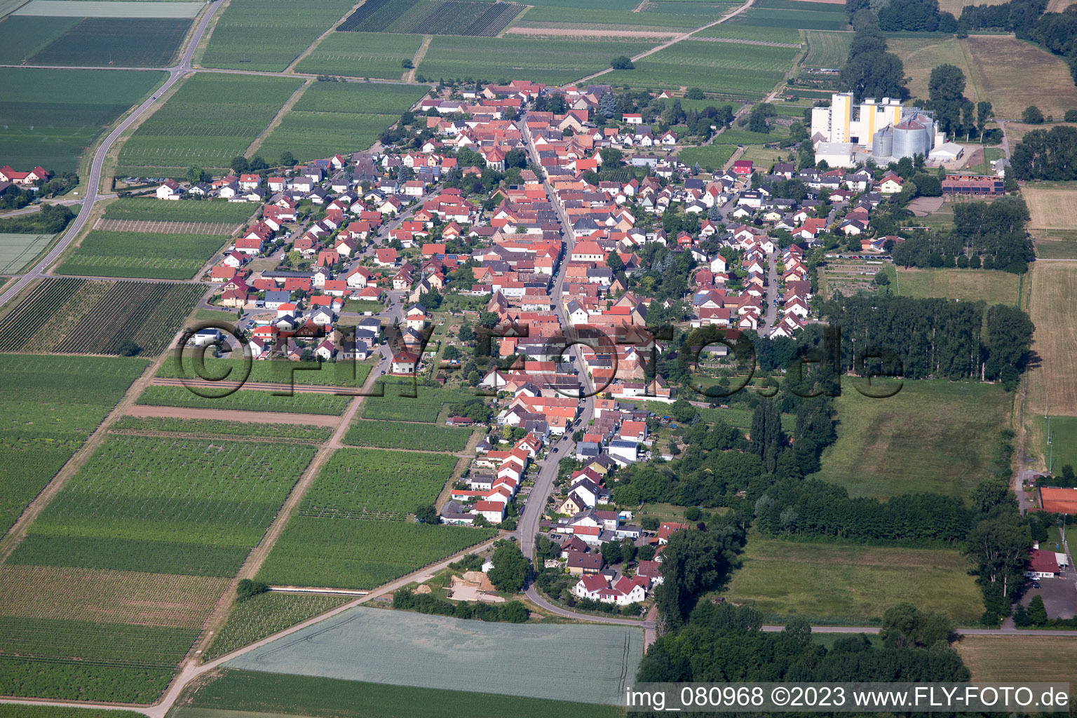 Luftaufnahme von Freimersheim im Bundesland Rheinland-Pfalz, Deutschland