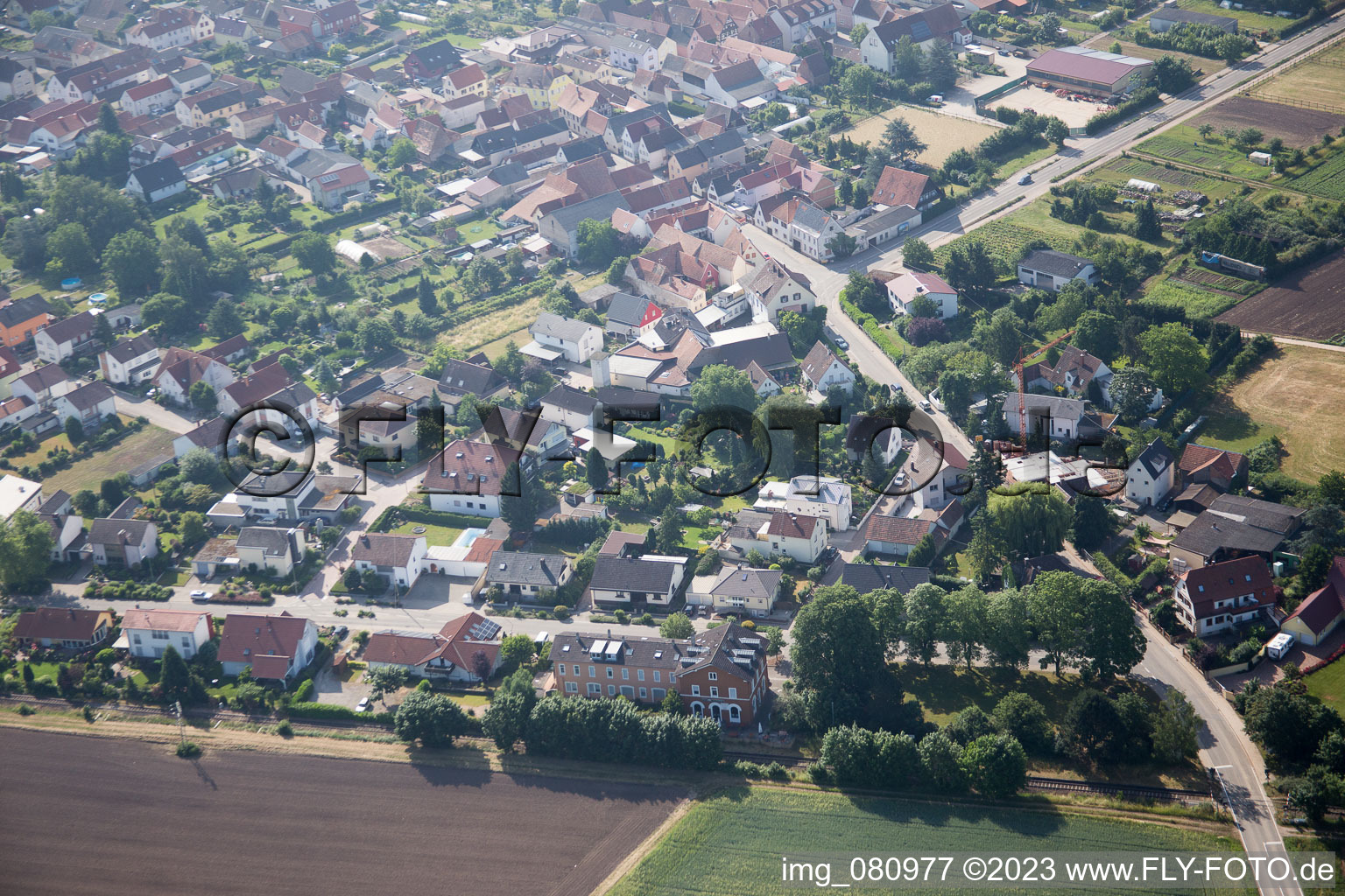 Zeiskam im Bundesland Rheinland-Pfalz, Deutschland von oben gesehen