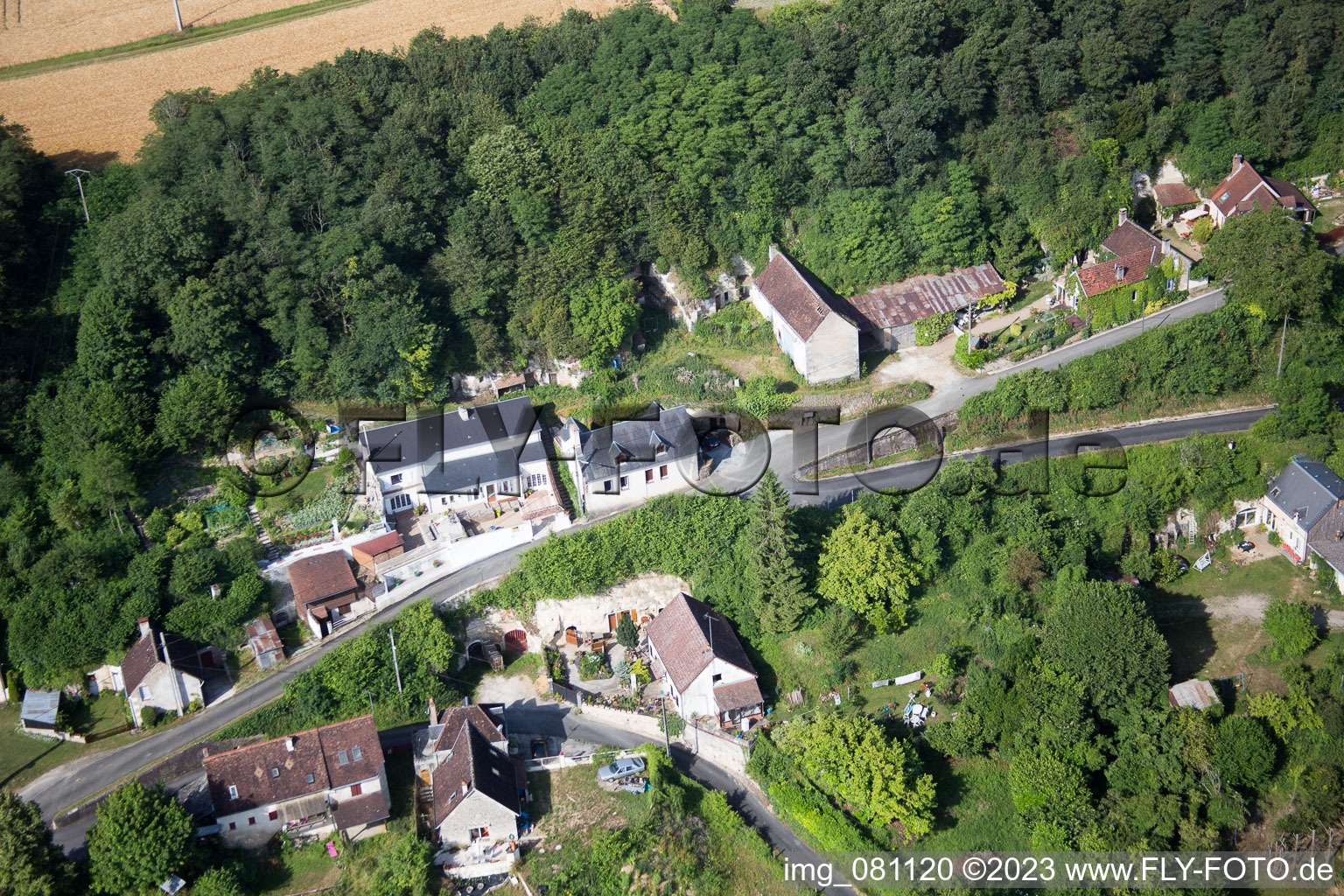 Luftaufnahme von Saint-Rimay im Bundesland Loir-et-Cher, Frankreich