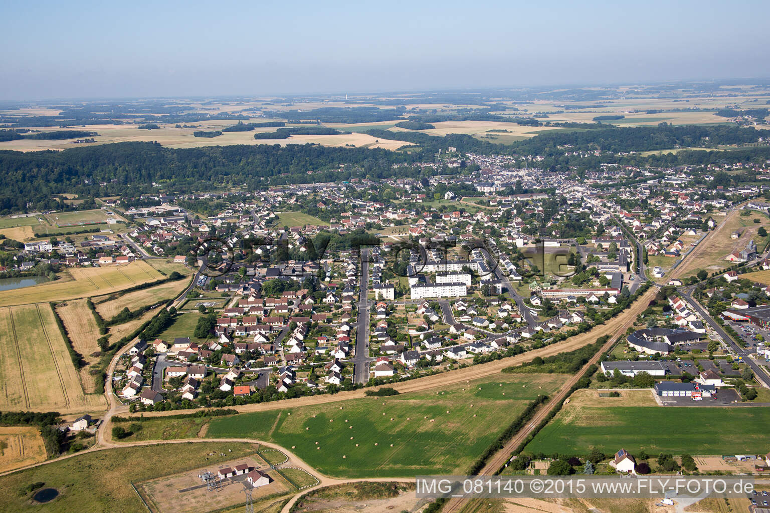 Luftaufnahme von Montoire-sur-le-Loir im Bundesland Loir-et-Cher, Frankreich