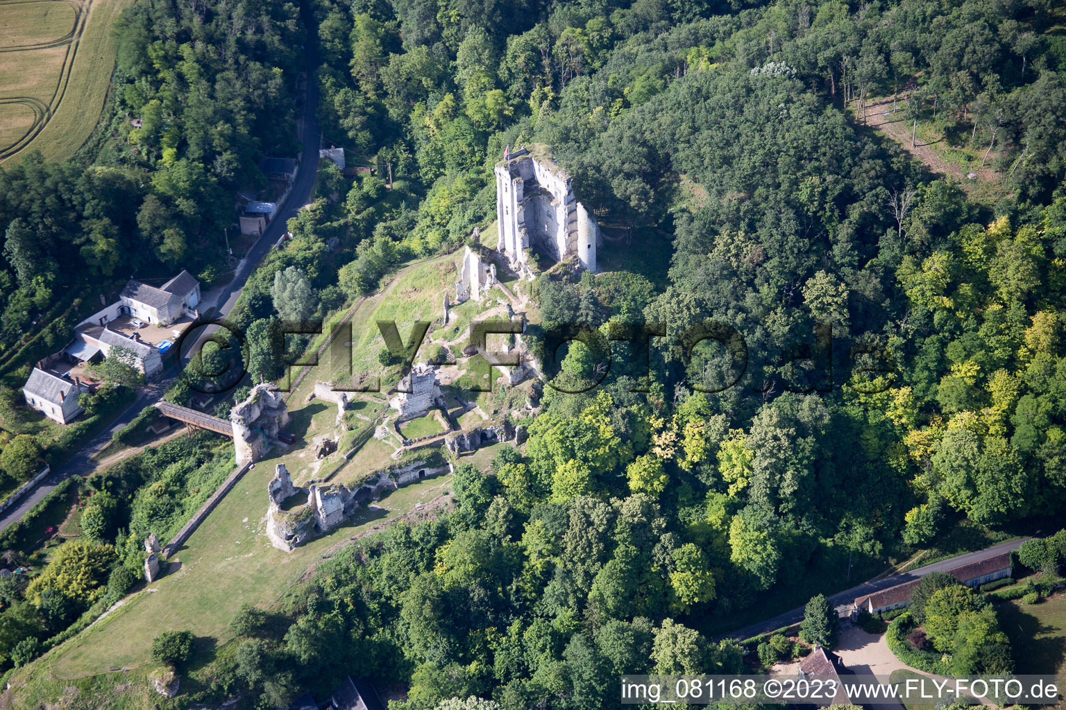 Luftaufnahme von Lavardin im Bundesland Loir-et-Cher, Frankreich