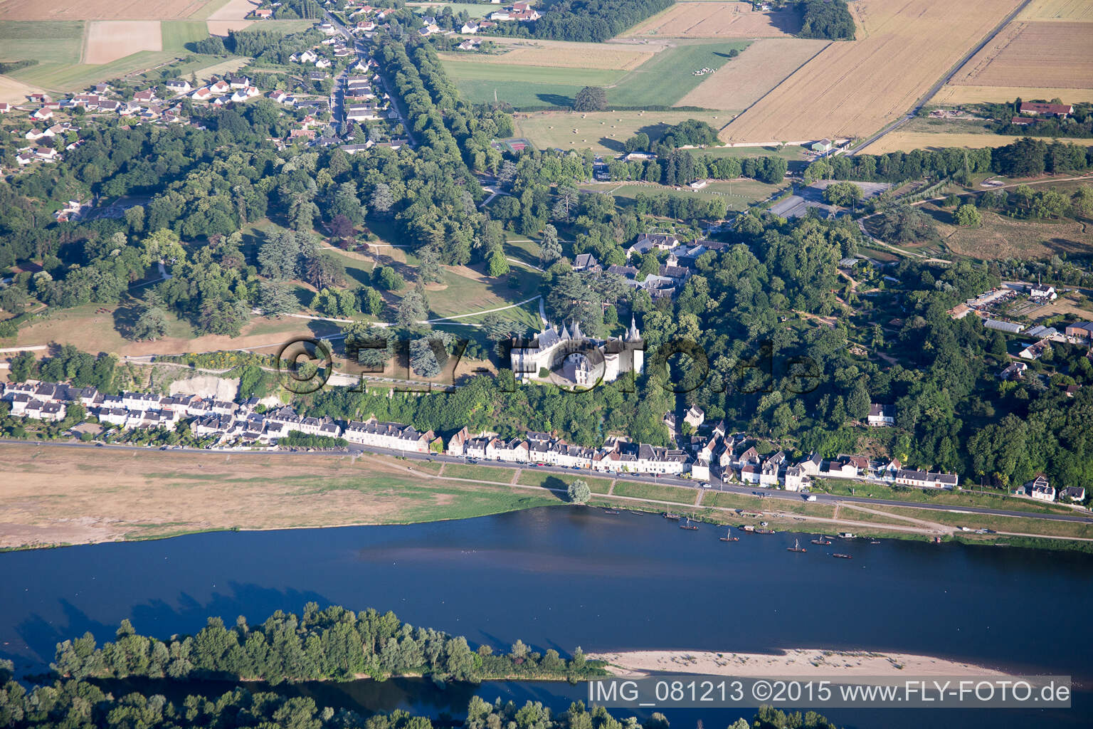 Schrägluftbild von Chaumont-sur-Loire im Bundesland Loir-et-Cher, Frankreich