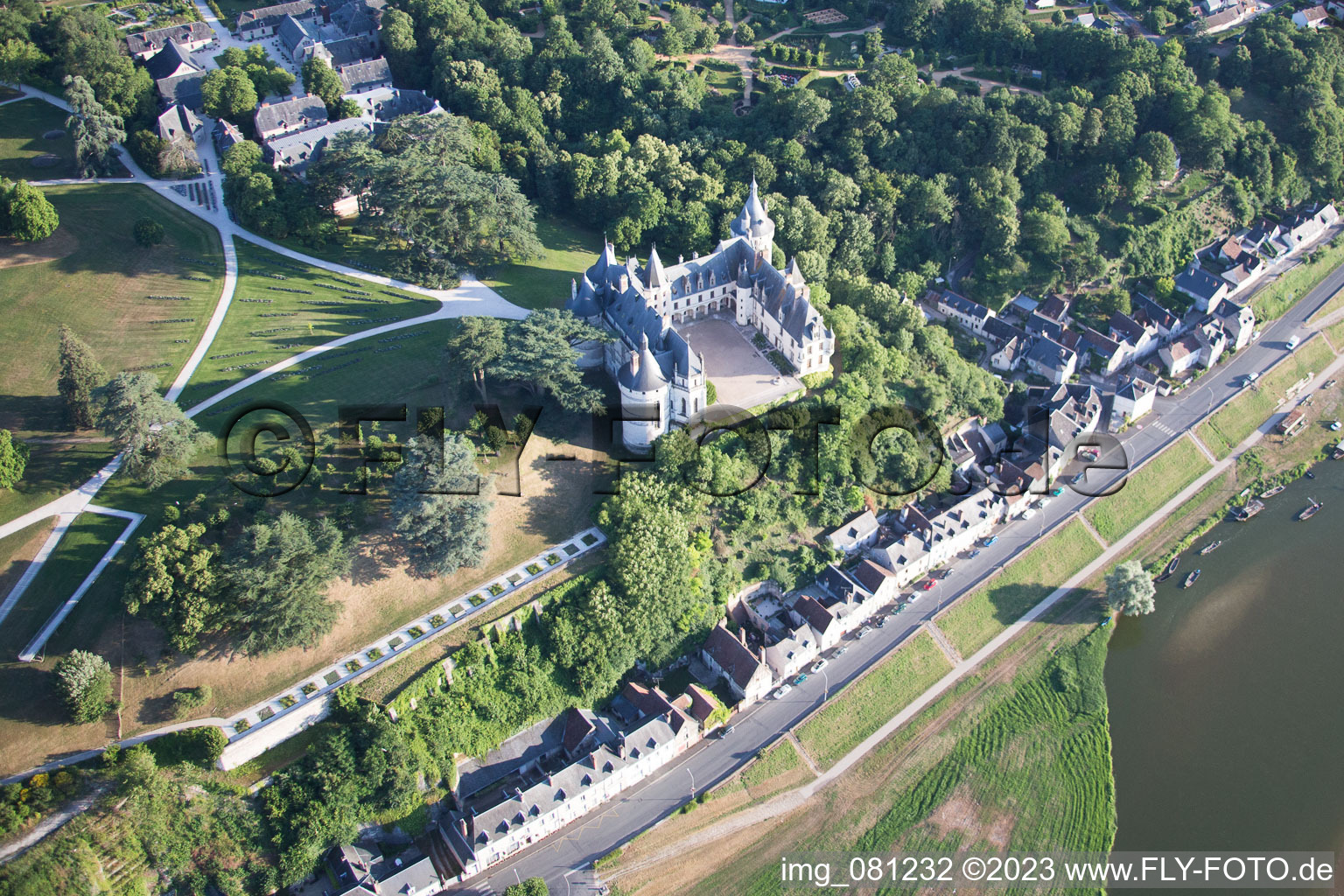 Chaumont-sur-Loire im Bundesland Loir-et-Cher, Frankreich aus der Luft