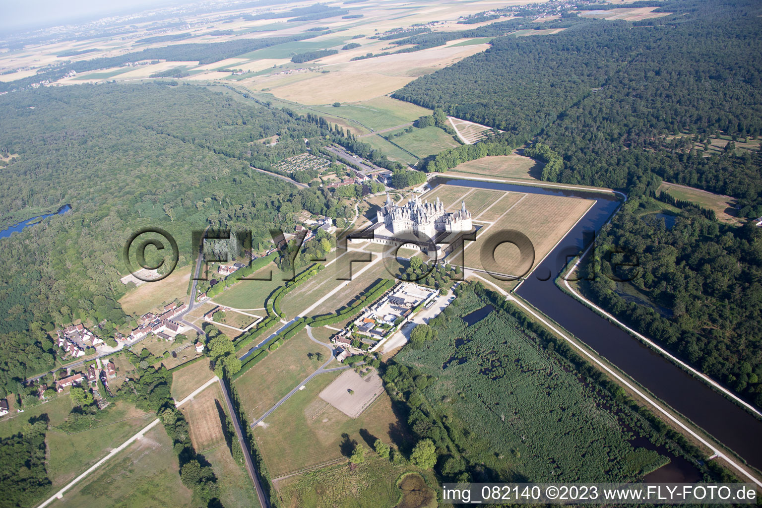 Luftbild von Chambord im Bundesland Loir-et-Cher, Frankreich