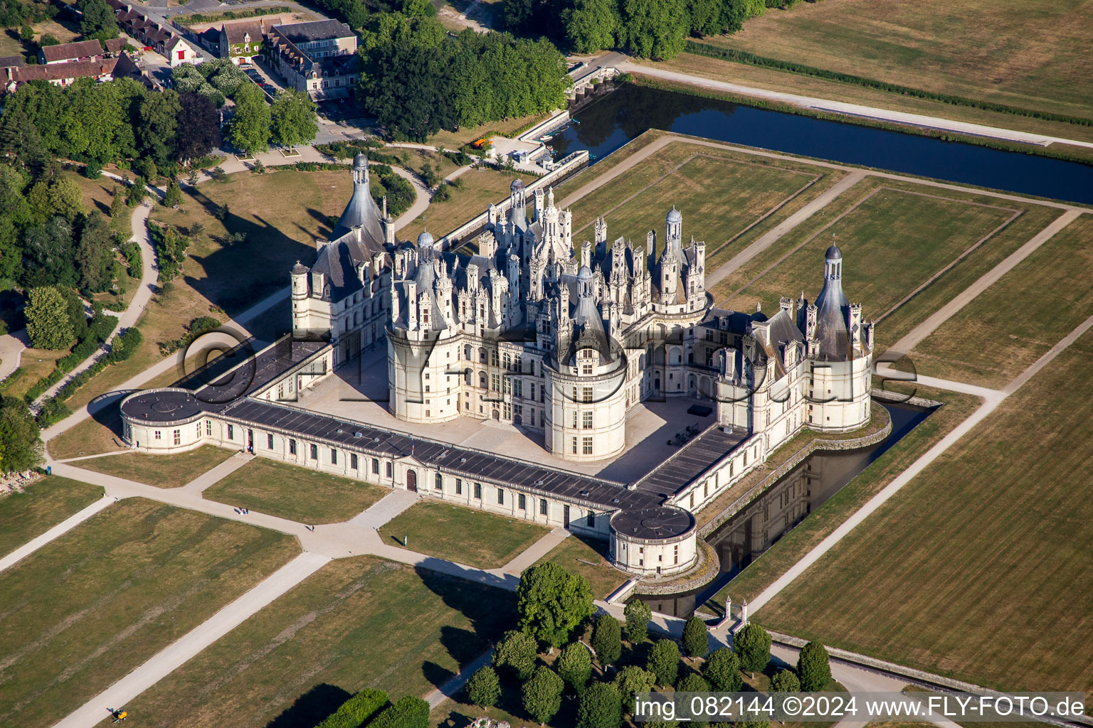 Burganlage des Schloss de Chambord - Château de Chambord in Chambord in Centre-Val de Loire im Bundesland Loir-et-Cher, Frankreich