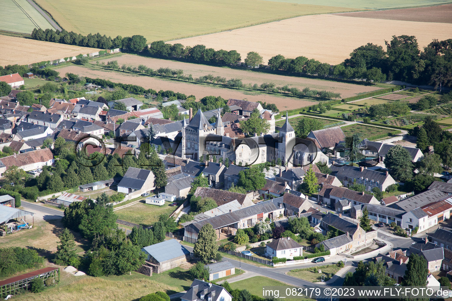 Talcy im Bundesland Loir-et-Cher, Frankreich von oben