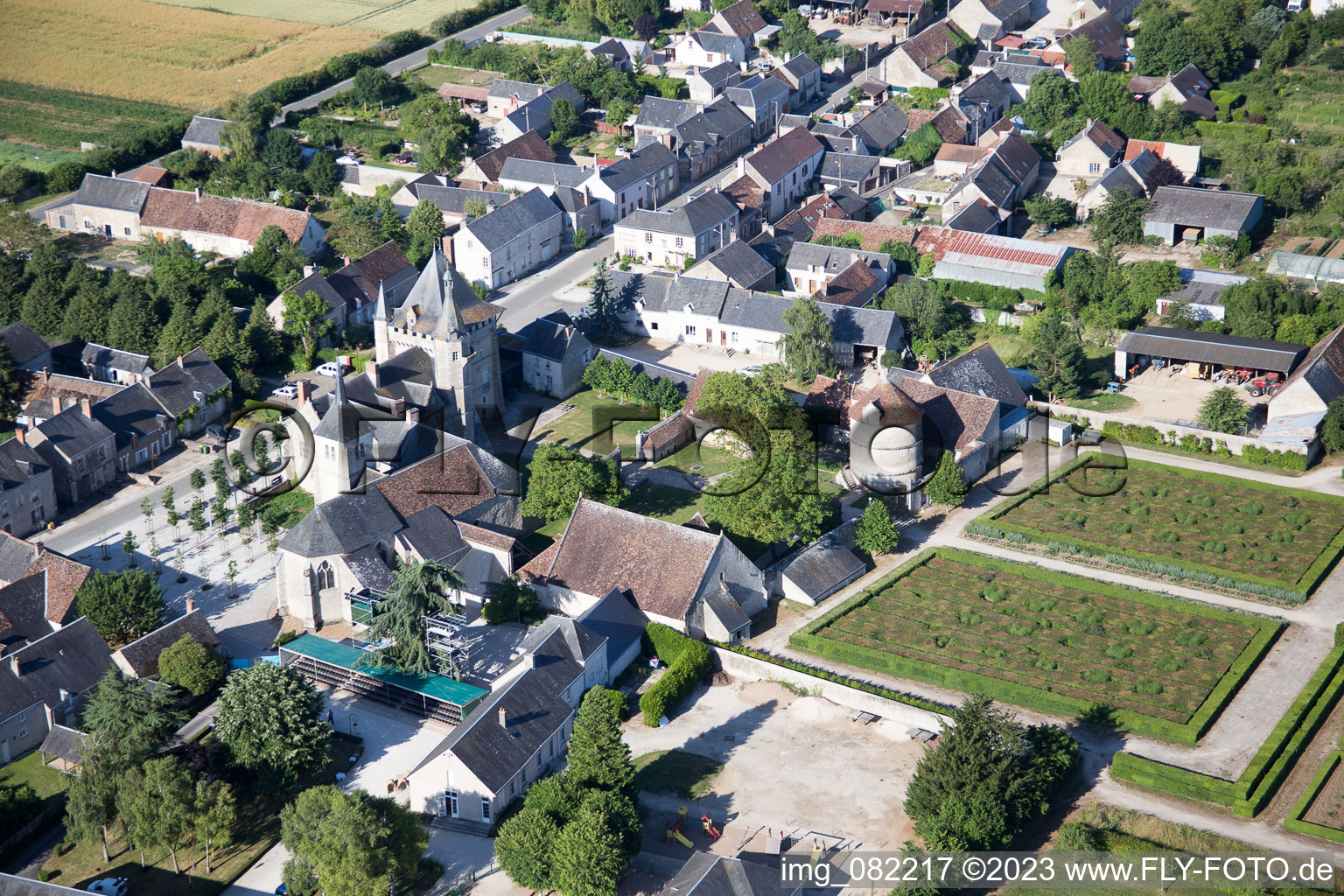 Talcy im Bundesland Loir-et-Cher, Frankreich aus der Luft