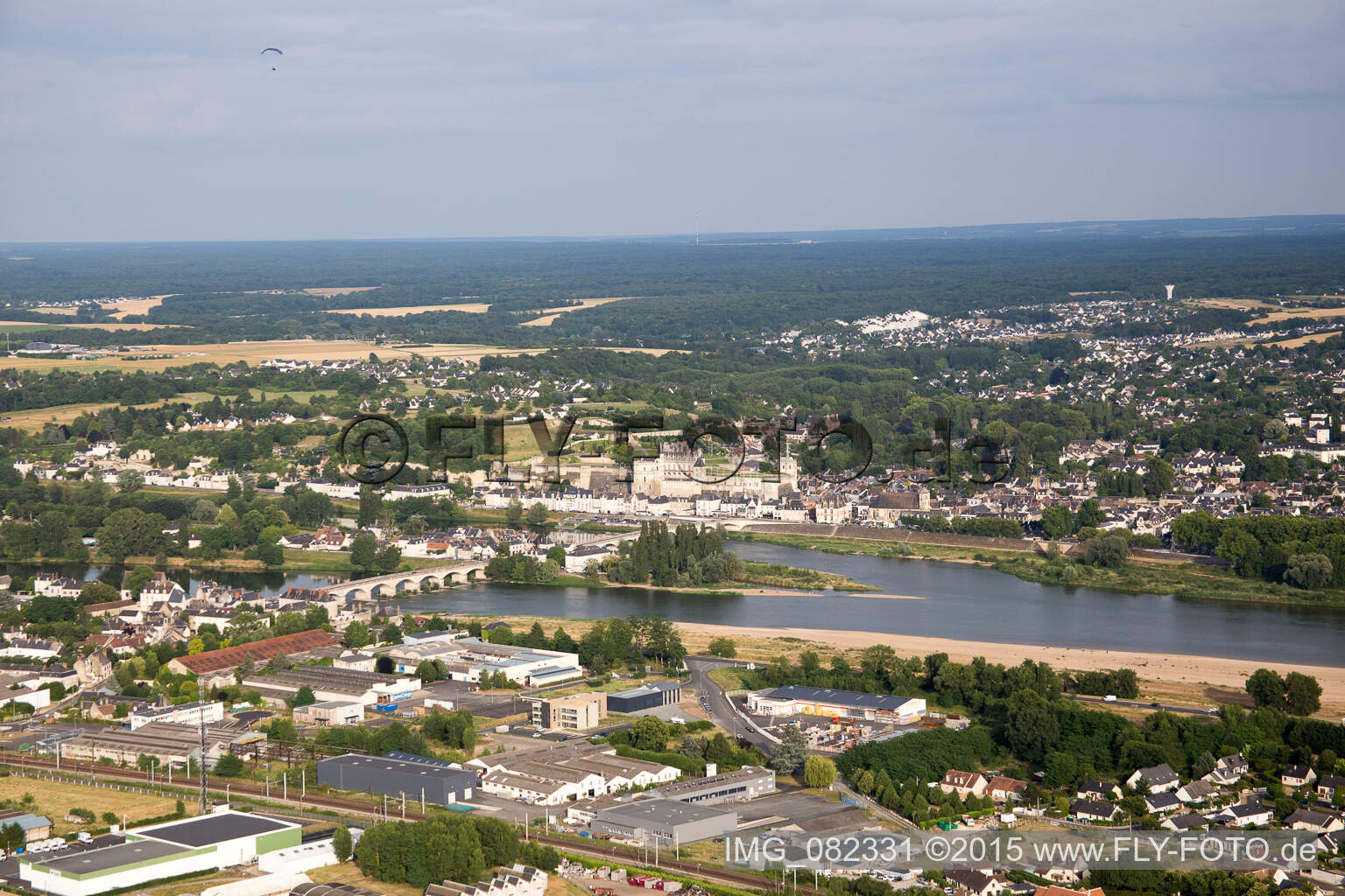 Luftbild von Amboise im Bundesland Indre-et-Loire, Frankreich