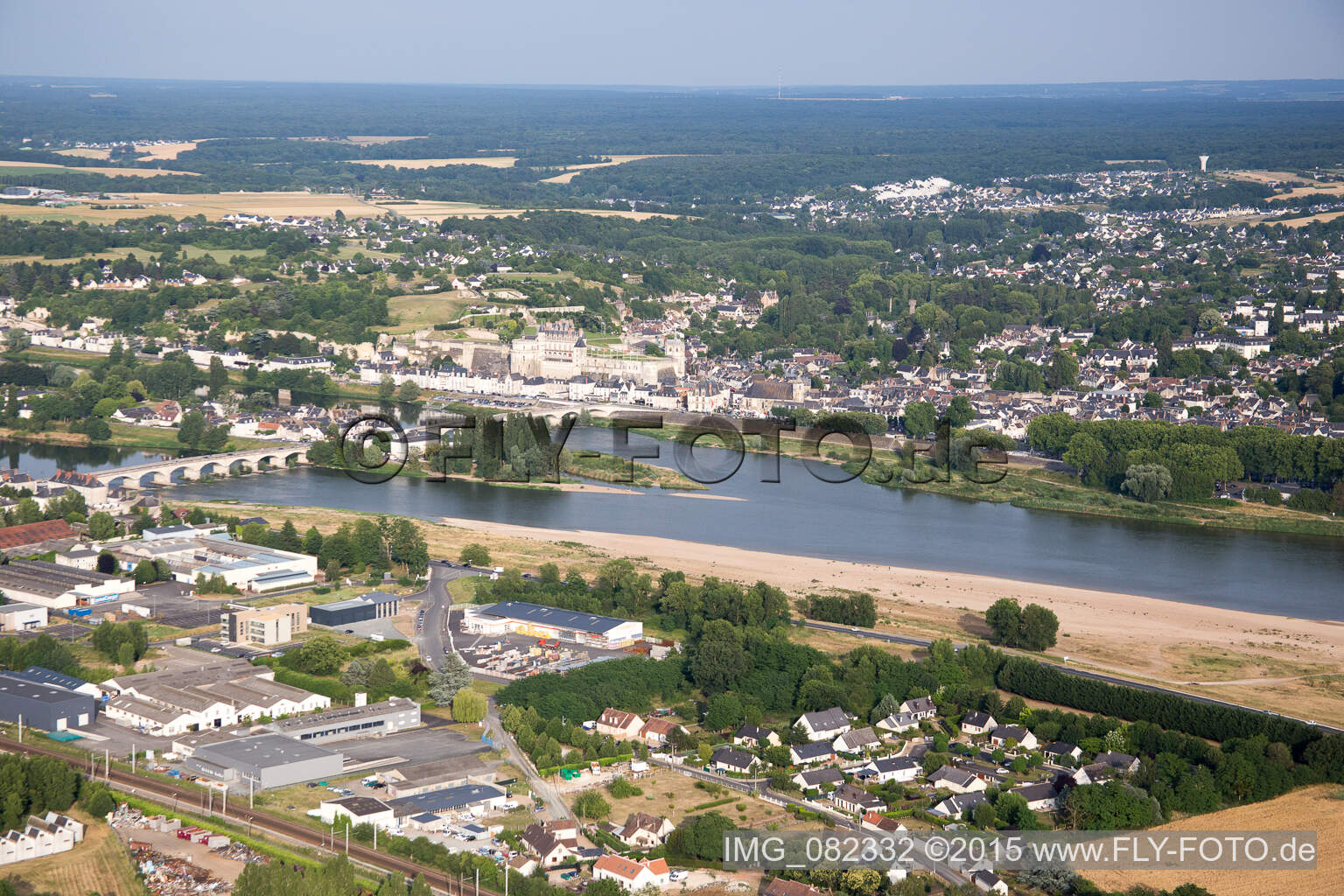 Luftaufnahme von Amboise im Bundesland Indre-et-Loire, Frankreich