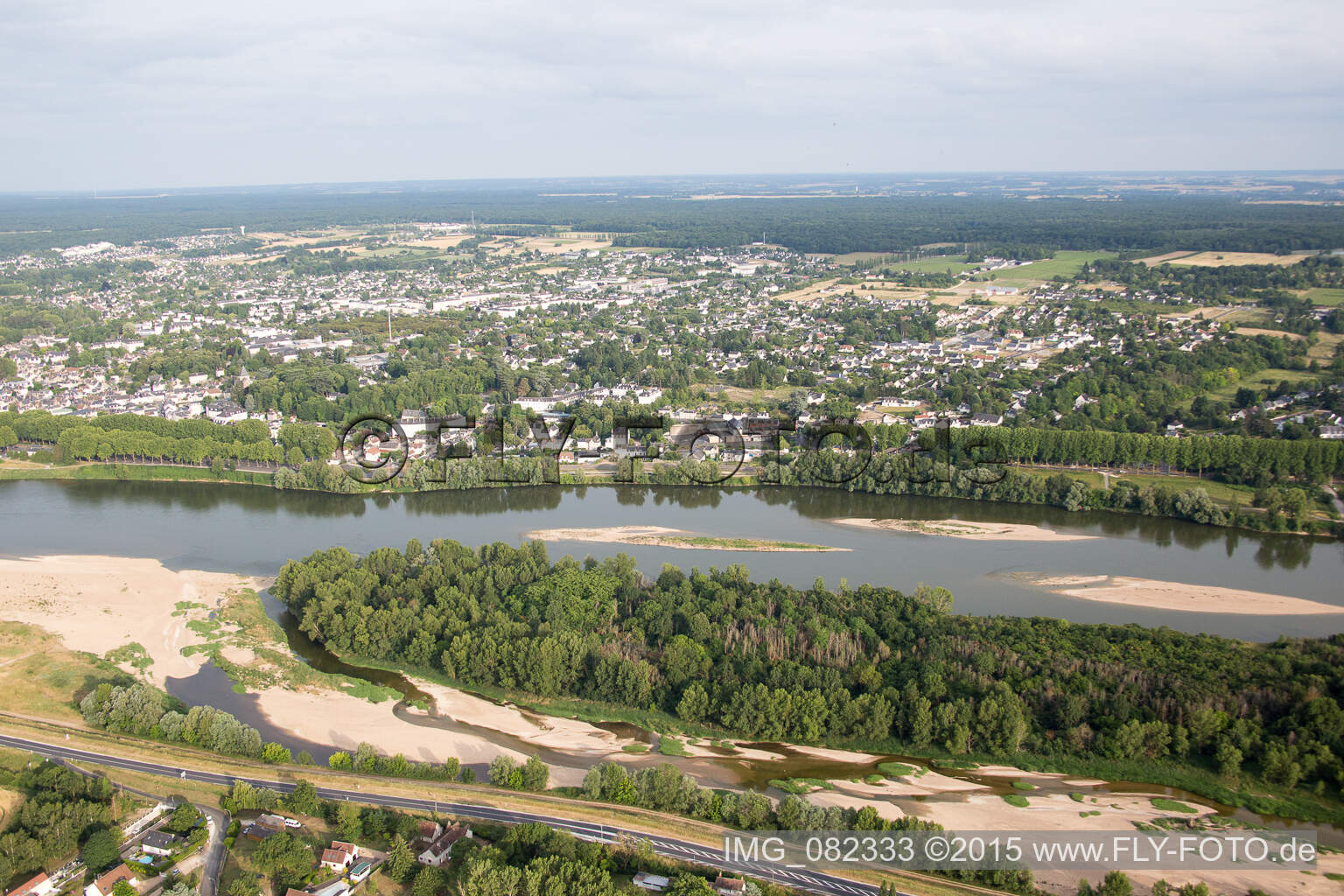 Schrägluftbild von Amboise im Bundesland Indre-et-Loire, Frankreich