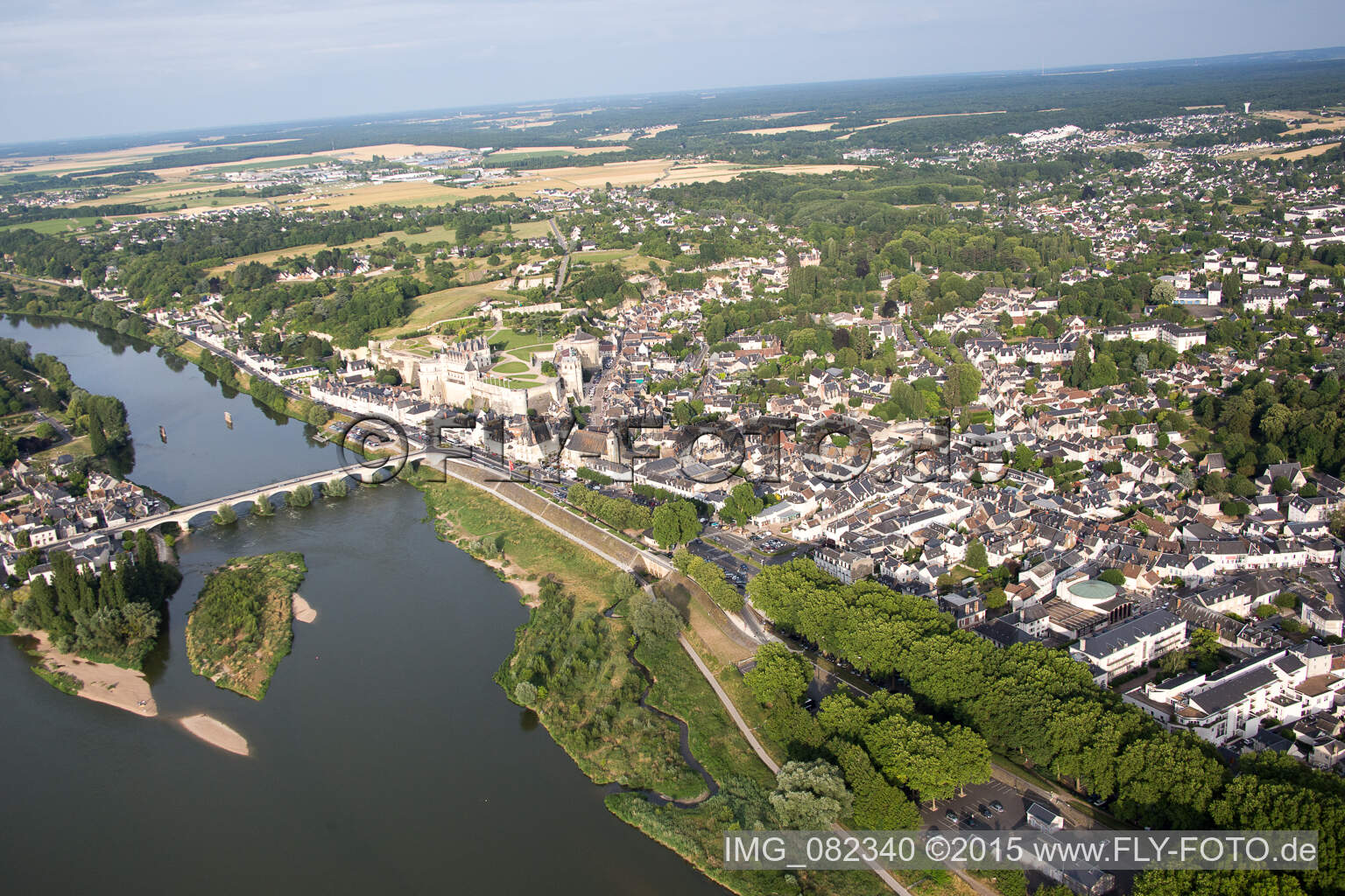 Drohnenaufname von Amboise im Bundesland Indre-et-Loire, Frankreich