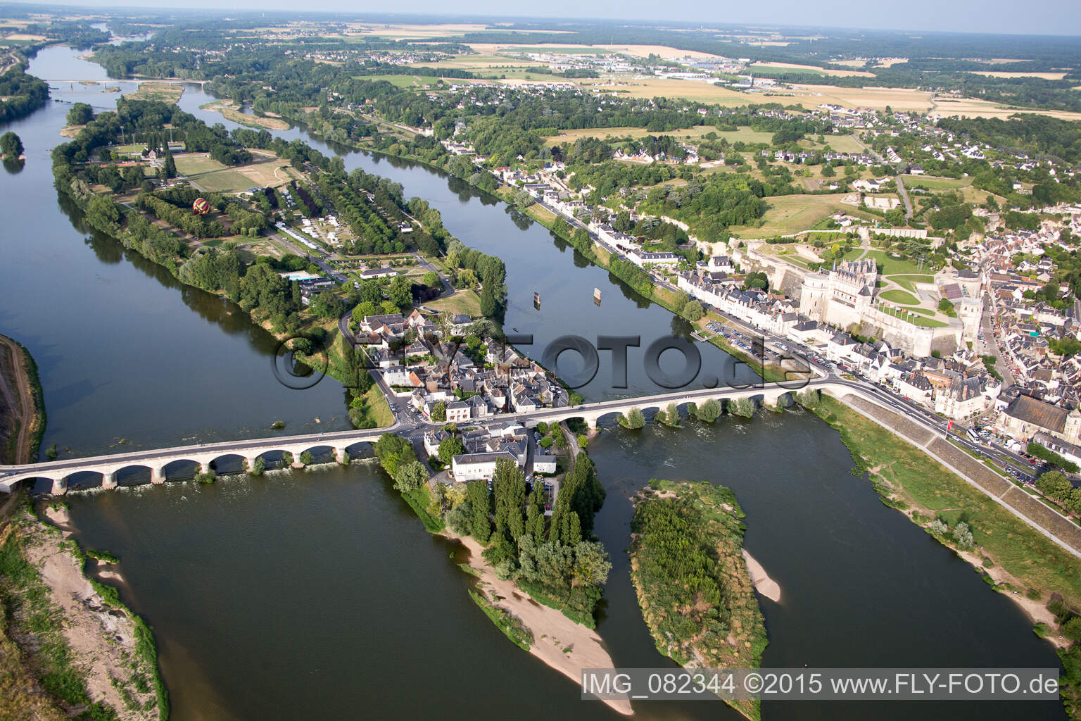 Amboise im Bundesland Indre-et-Loire, Frankreich von einer Drohne aus
