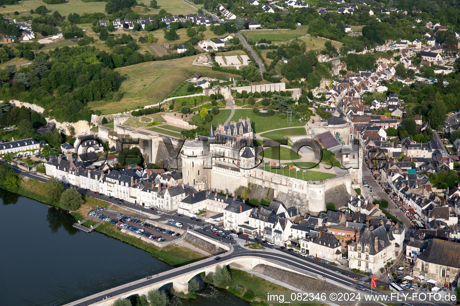 Burganlage des Schloß Chateau Royal d'Amboise in Amboise in Centre-Val de Loire im Bundesland Indre-et-Loire, Frankreich