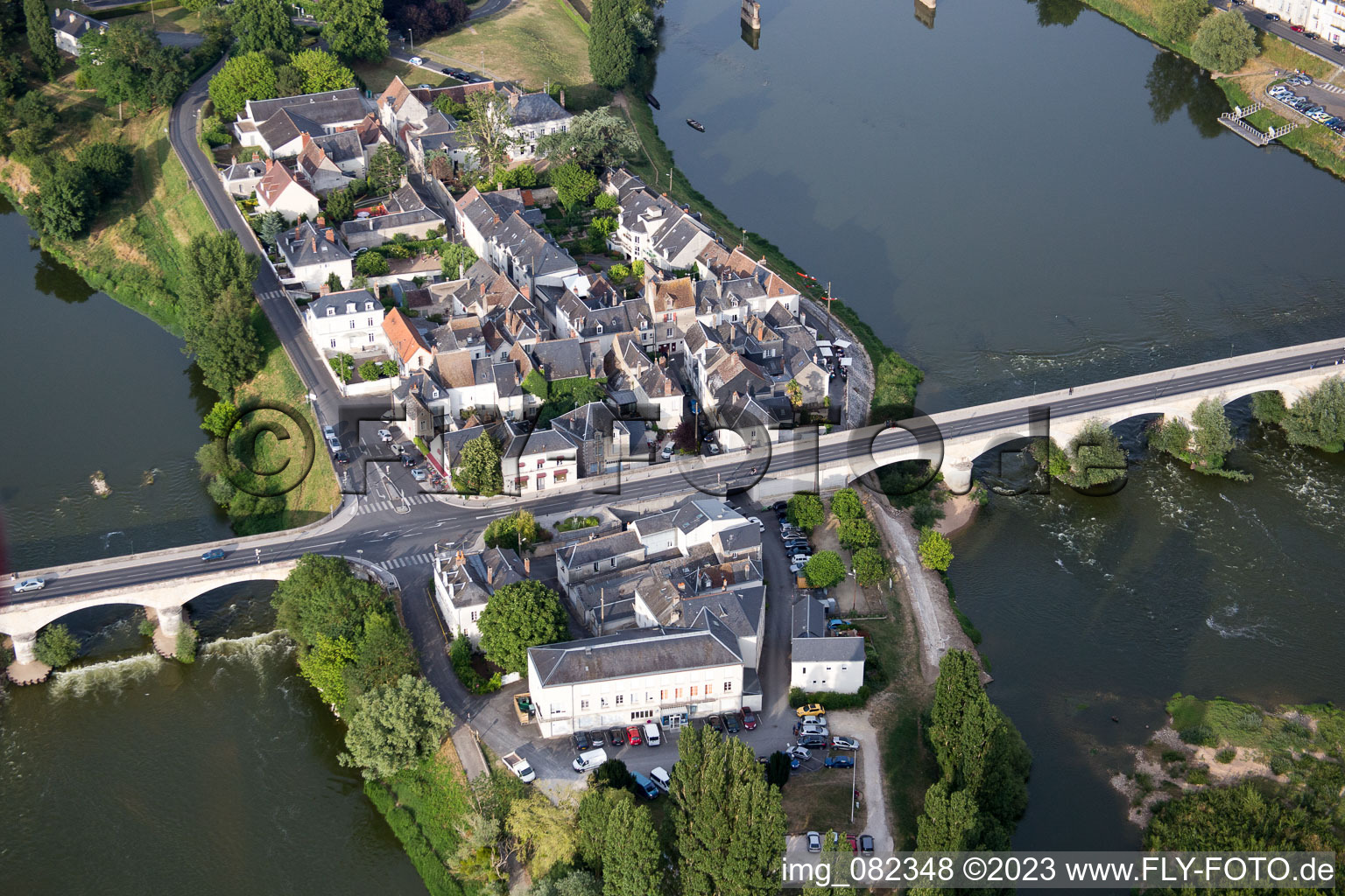 Luftaufnahme von Amboise im Bundesland Indre-et-Loire, Frankreich