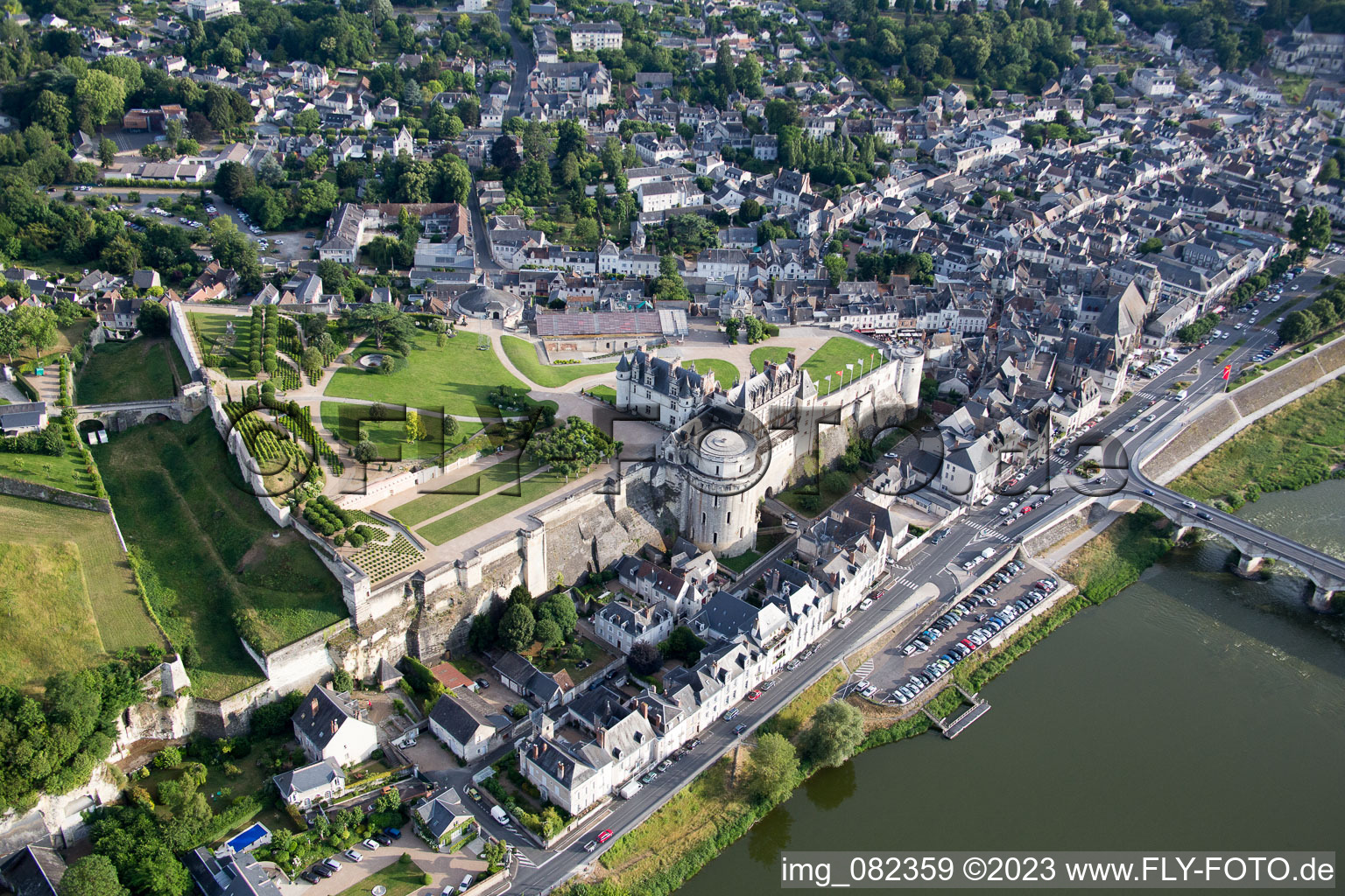 Drohnenaufname von Amboise im Bundesland Indre-et-Loire, Frankreich