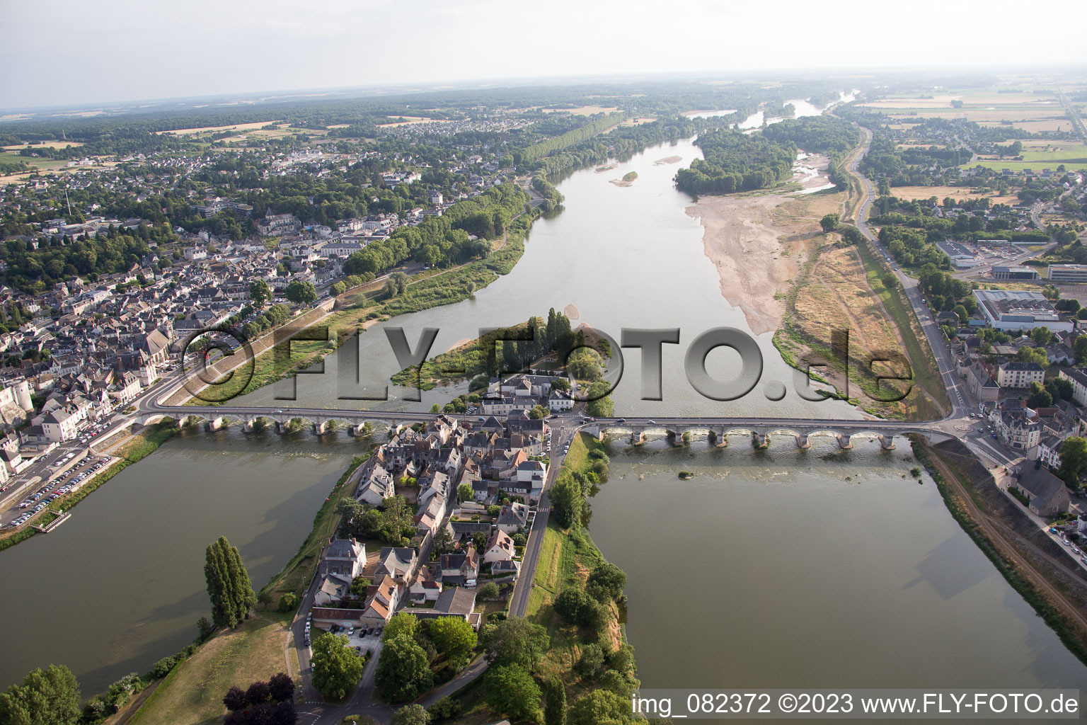 Amboise im Bundesland Indre-et-Loire, Frankreich vom Flugzeug aus
