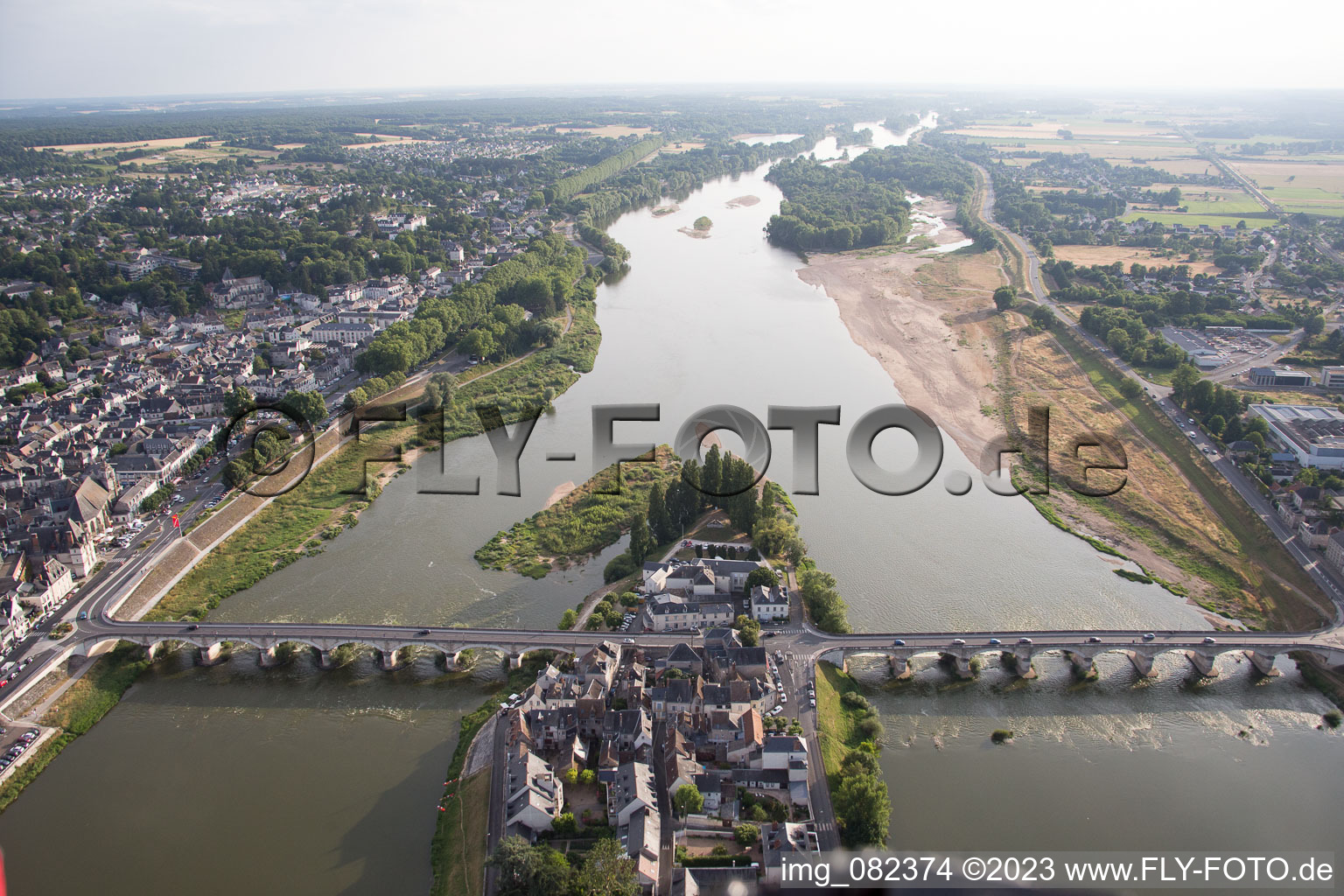 Amboise im Bundesland Indre-et-Loire, Frankreich aus der Luft betrachtet