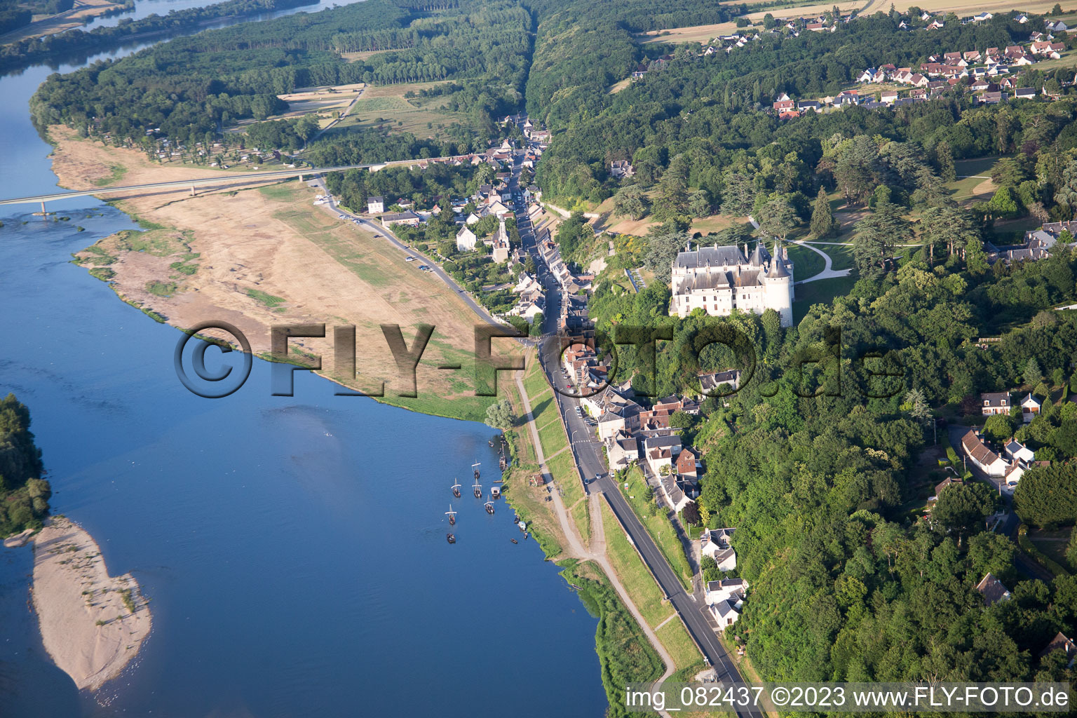 Chaumont-sur-Loire im Bundesland Loir-et-Cher, Frankreich aus der Luft