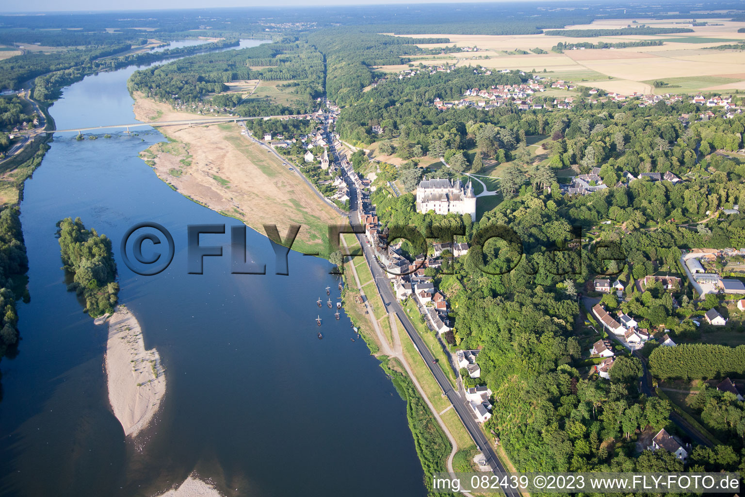 Chaumont-sur-Loire im Bundesland Loir-et-Cher, Frankreich vom Flugzeug aus