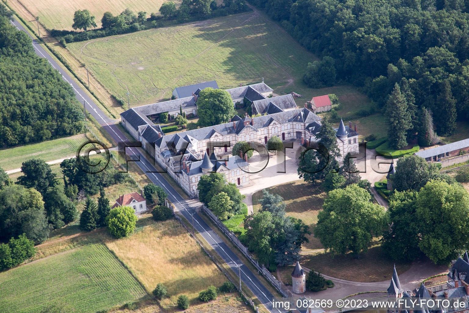 Combreux im Bundesland Loiret, Frankreich aus der Luft