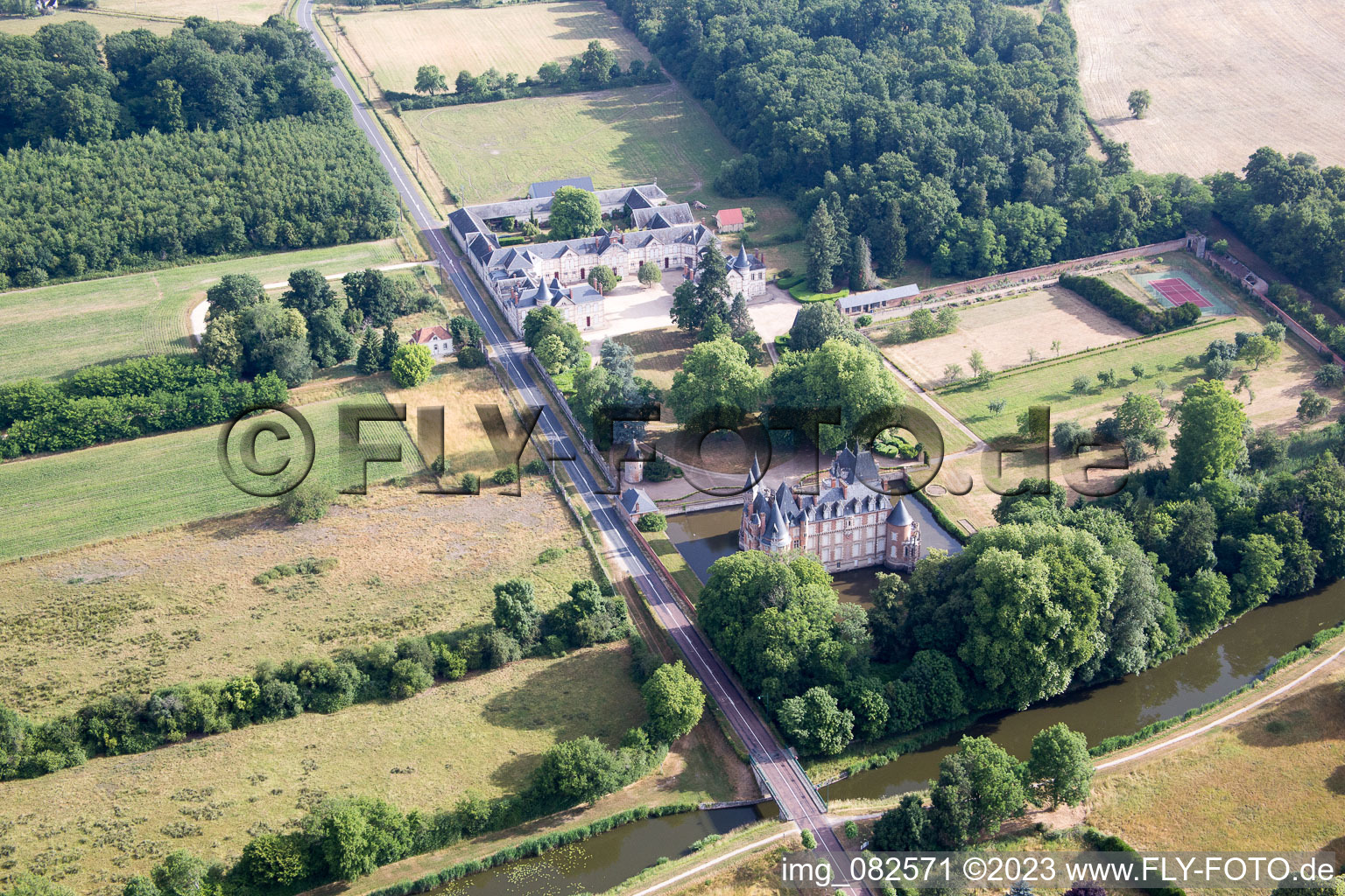 Combreux im Bundesland Loiret, Frankreich vom Flugzeug aus