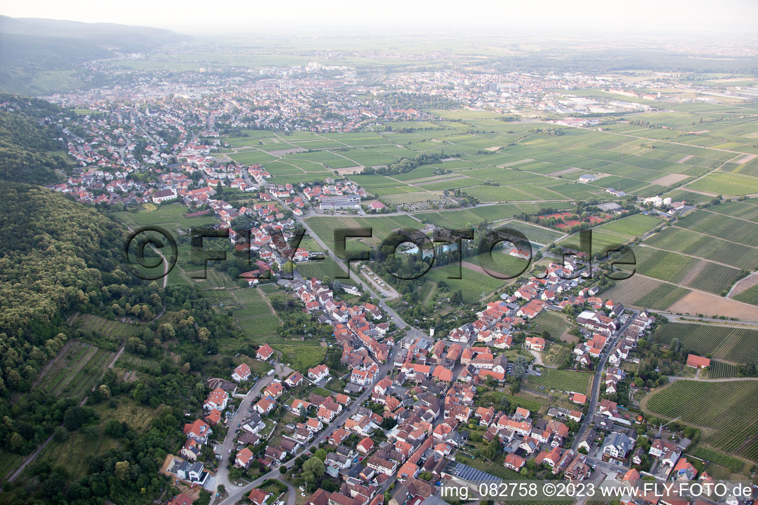 Luftbild von Ortsteil Hambach an der Weinstraße in Neustadt an der Weinstraße im Bundesland Rheinland-Pfalz, Deutschland