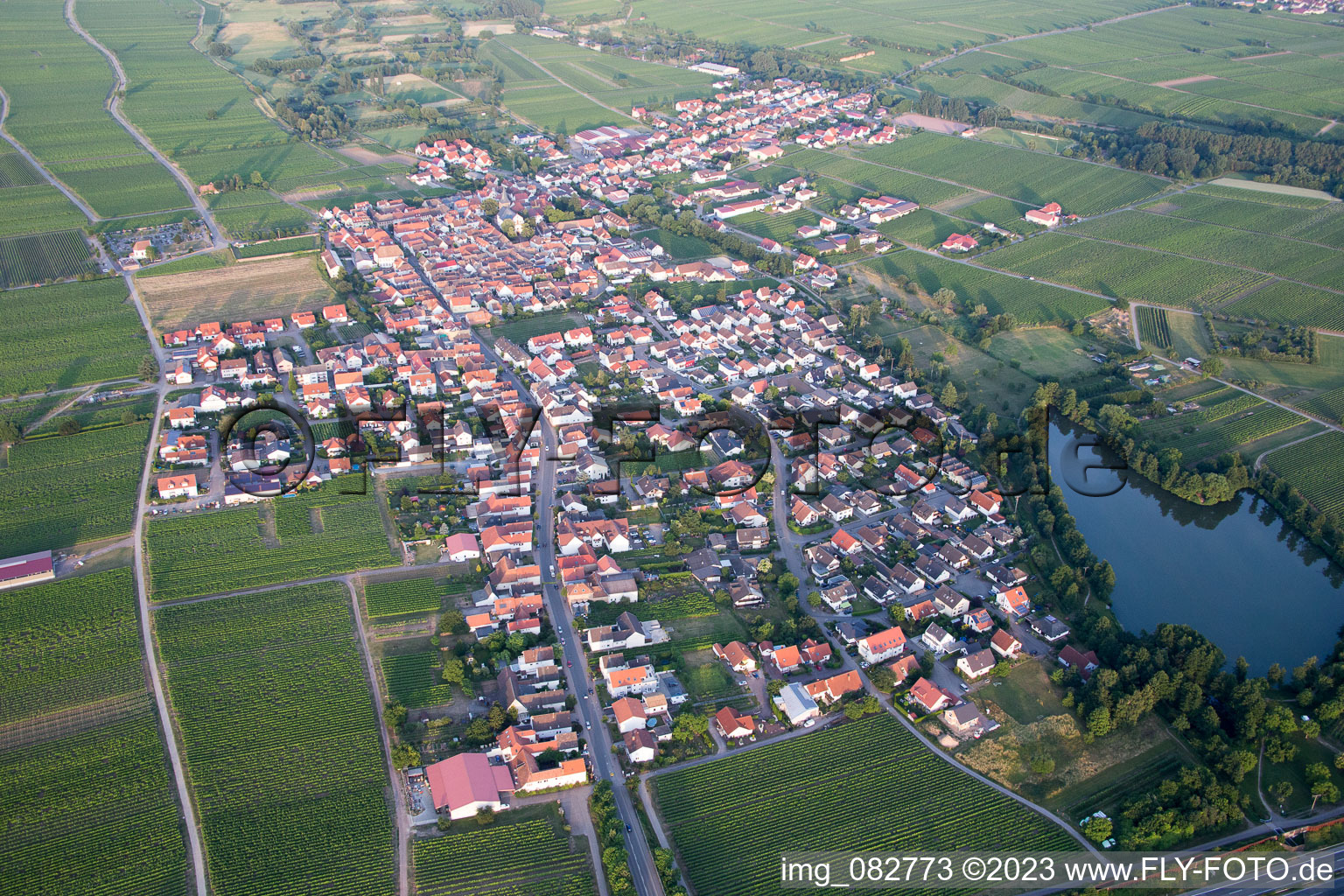 Kirrweiler im Bundesland Rheinland-Pfalz, Deutschland aus der Luft